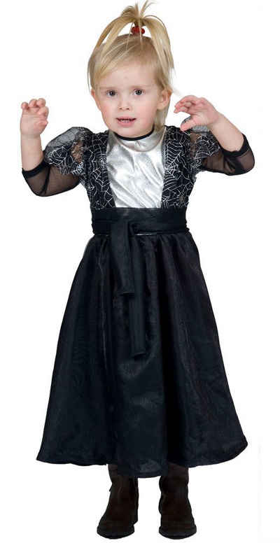 Funny Fashion Hexen-Kostüm Kinder Hexenkostüm Sylvie - Schwarz Silber - Glitzerndes Mädchen Kleid für Halloween Karneval