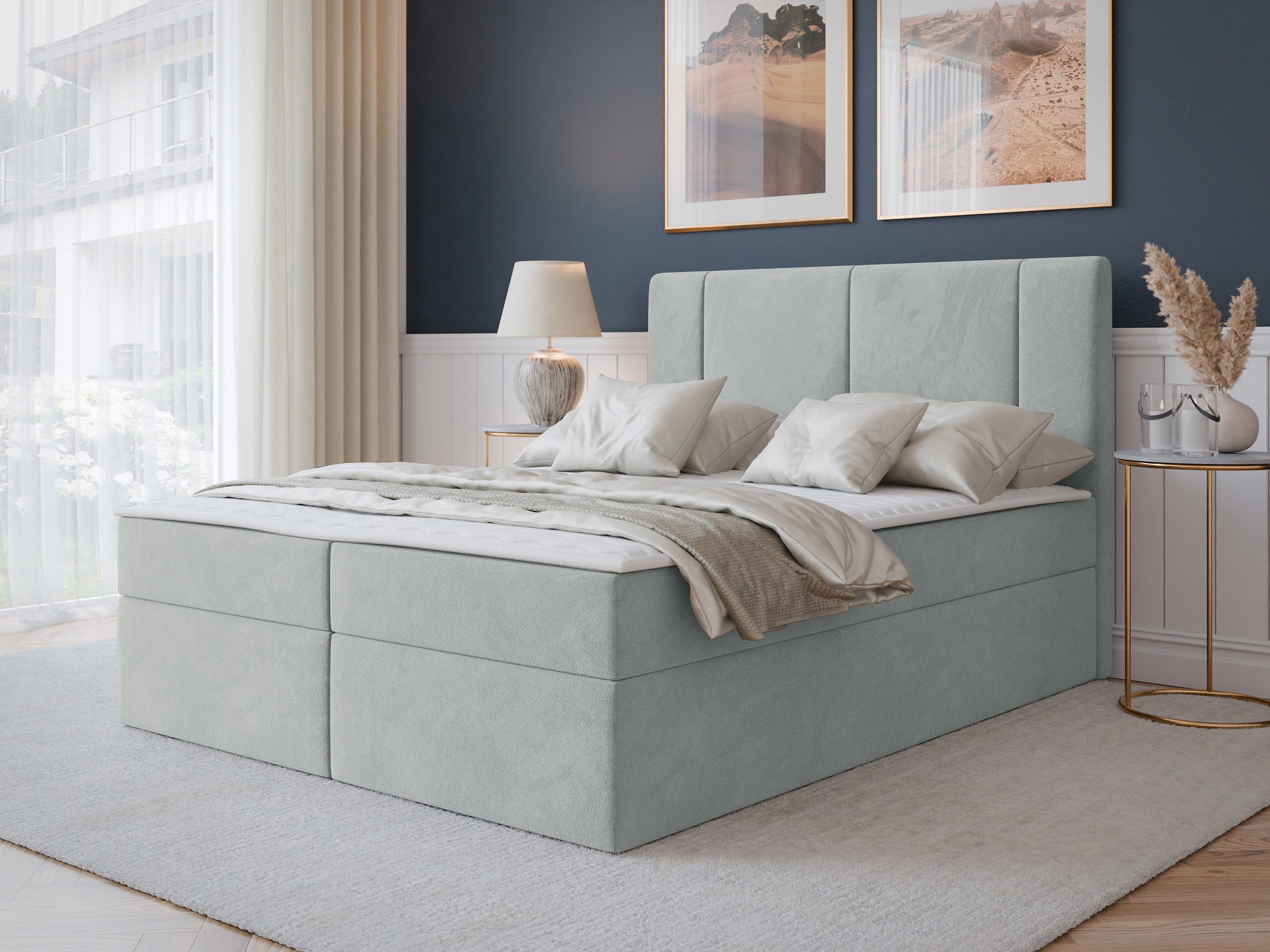 MIRJAN24 Boxspringbett Michelle (mit zwei Bettkästen), Härtegrad: H3, 140/160/180 cm
