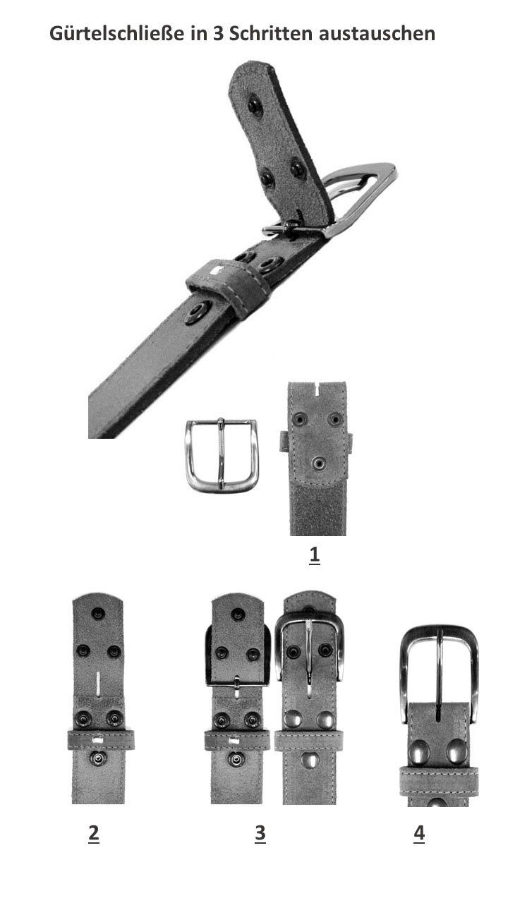 Schließe by Ledergürtel austauschbarer Silber« mit RETTUNGSRING »Mantra 019° showroom