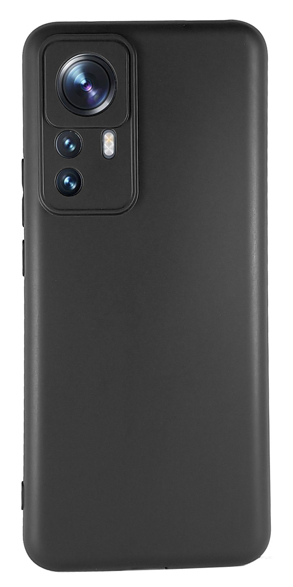 Traumhuelle Handyhülle SCHWARZ TPU Silikon Matt Hülle für Xiaomi 12T Pro 5G, Handy Cover Bumper Case Etui Schutzhülle Smart Slim Backcover