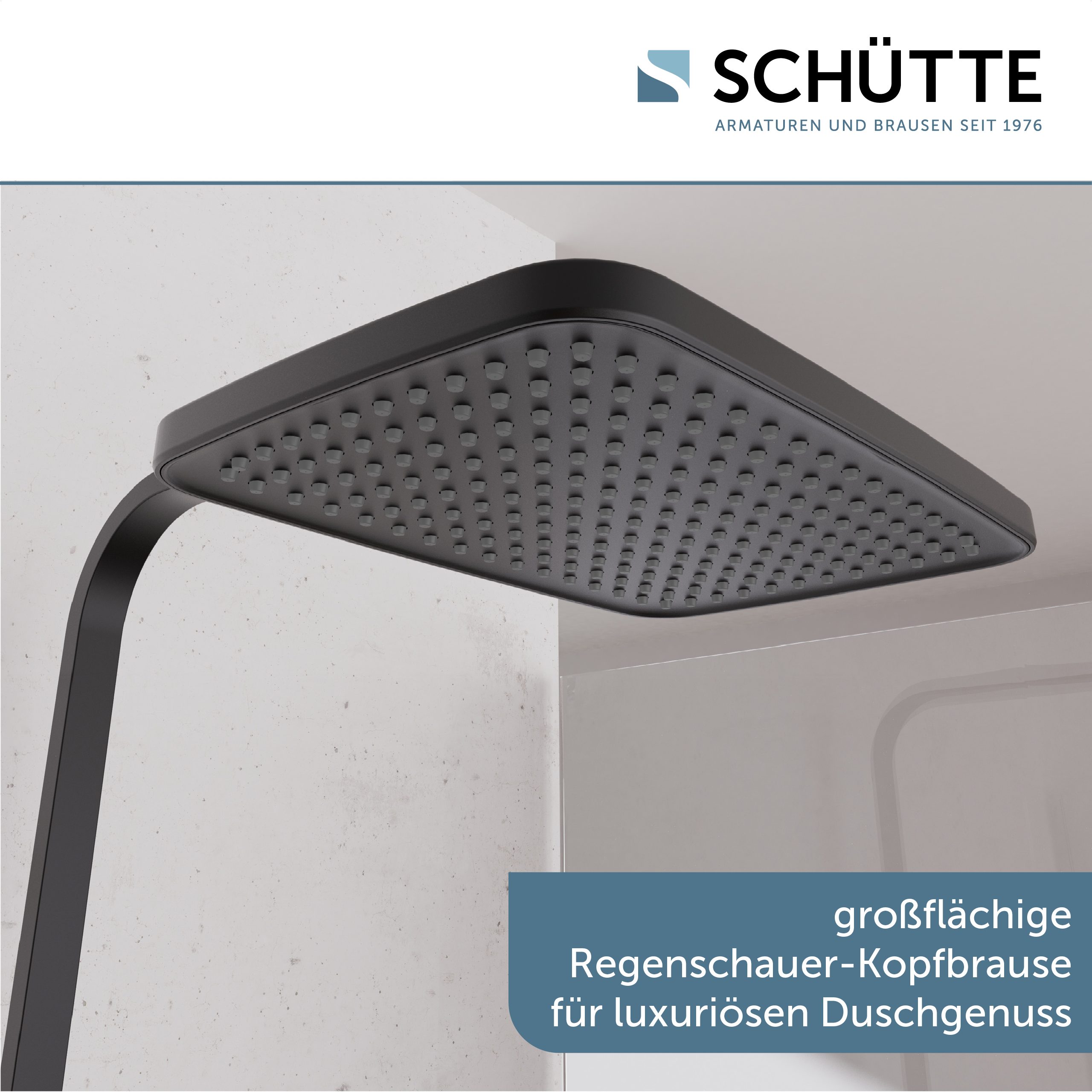 Schütte Brausegarnitur GRAN CANARIA, Höhe 115 cm, 2 Strahlart(en), Komplett-Set, Regendusche 30x20 cm, Umsteller, Antikalk, 3 Strahlarten, Thermostat