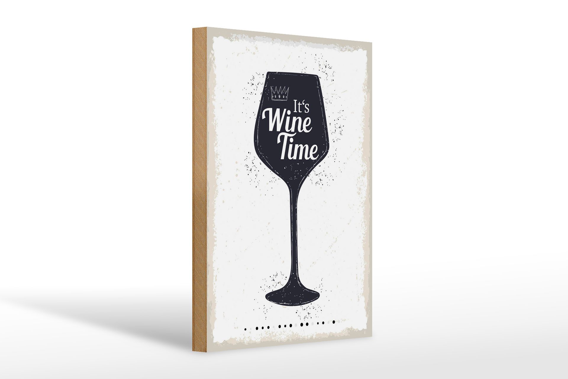 Holzbild Spruch Wein It´s Wine Time 20x30cm