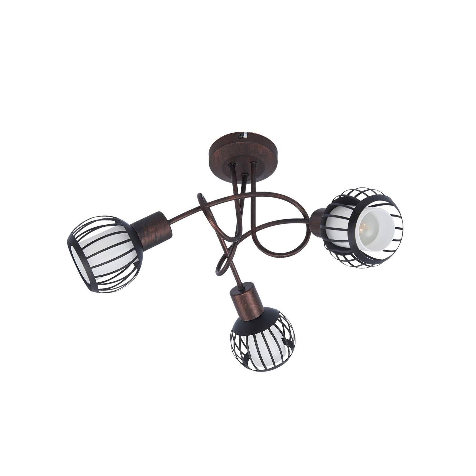 Lindby Deckenleuchten Solm, Metall, Braun IP20, 3 x 10 W LED