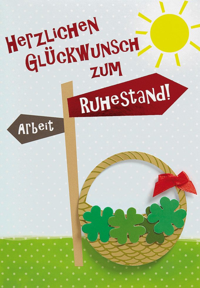 Perleberg Grußkarten Ruhestand Glückwunschkarte im Format 115x17cm mit Umschlag uniq2