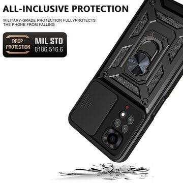 FITSU Handyhülle Handyhülle für Xiaomi Redmi Note 11s Hülle Outdoor Case 6,43 Zoll, Robuste Handyhülle stabile Schutzhülle Cover Case mit Kamera Slider