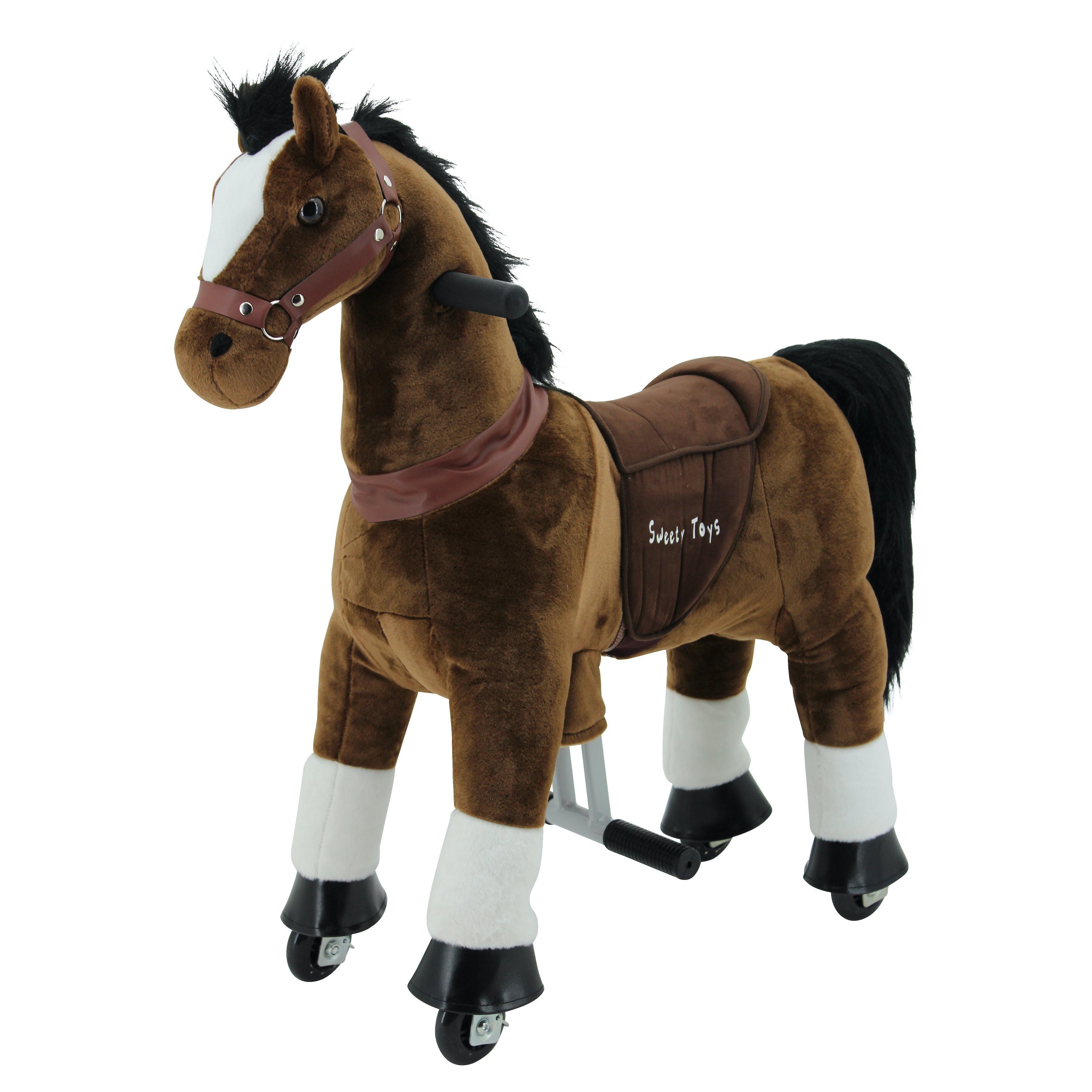 Sweety-Toys Reittier Sweety Toys 7271 Reittier Pferd CHOCOLATE auf Rollen für 3 bis 6 Jahre- RIDING ANIMAL