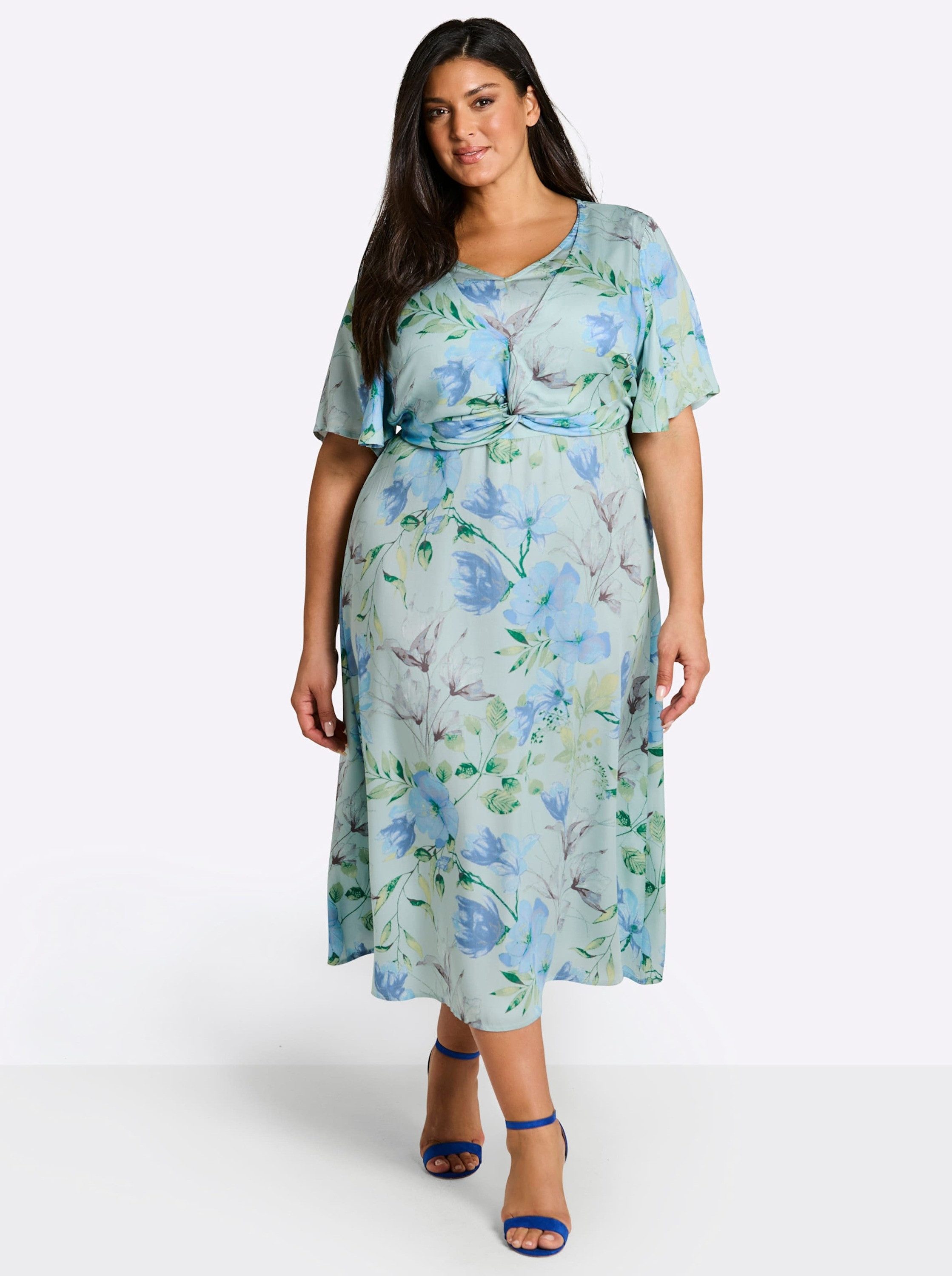 Sheego Etuikleid Kleid Kurzarm