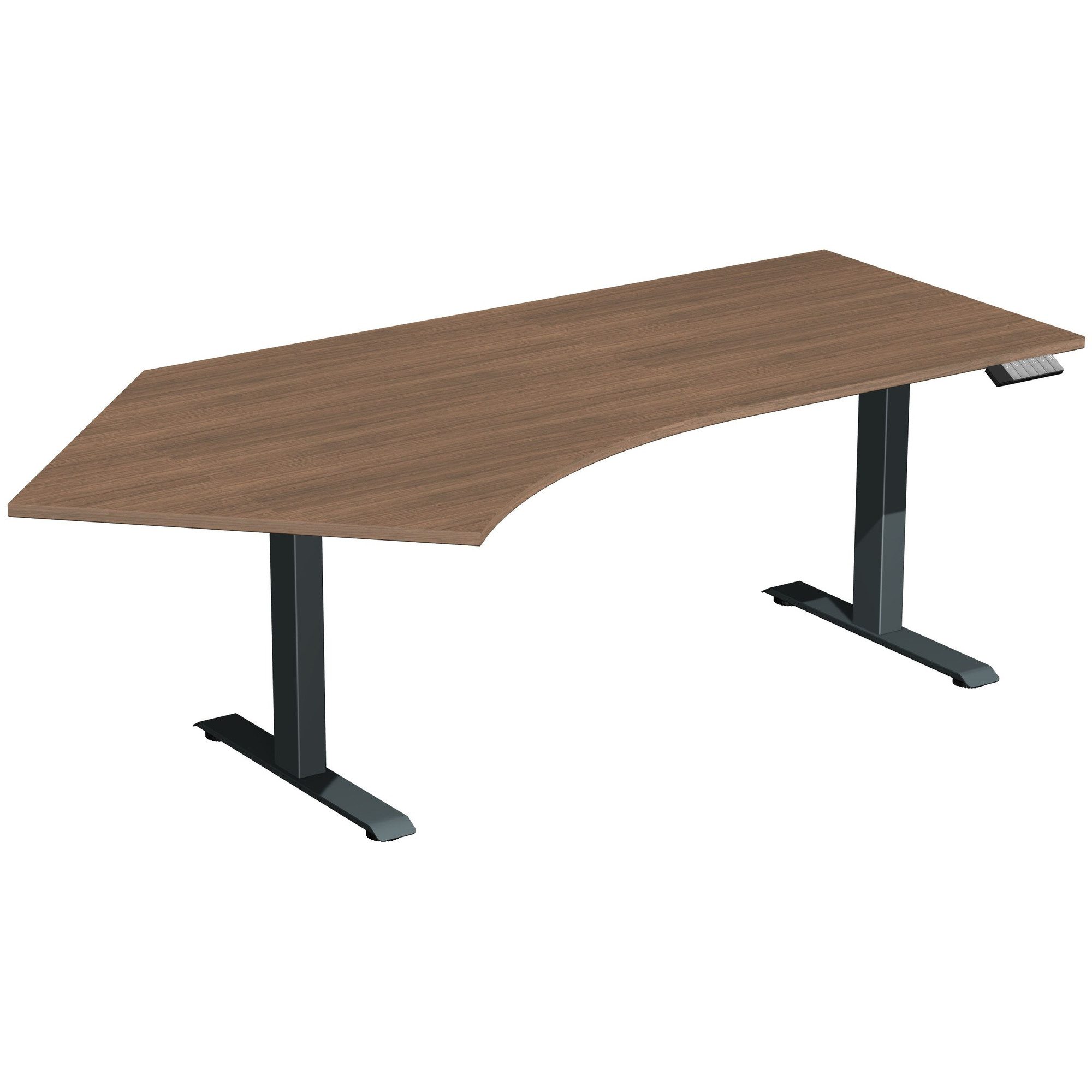 geramöbel Schreibtisch Tisch Elevate Basic 135 violett 2166x1130x730-1230mm anthrazit/nußbaum
