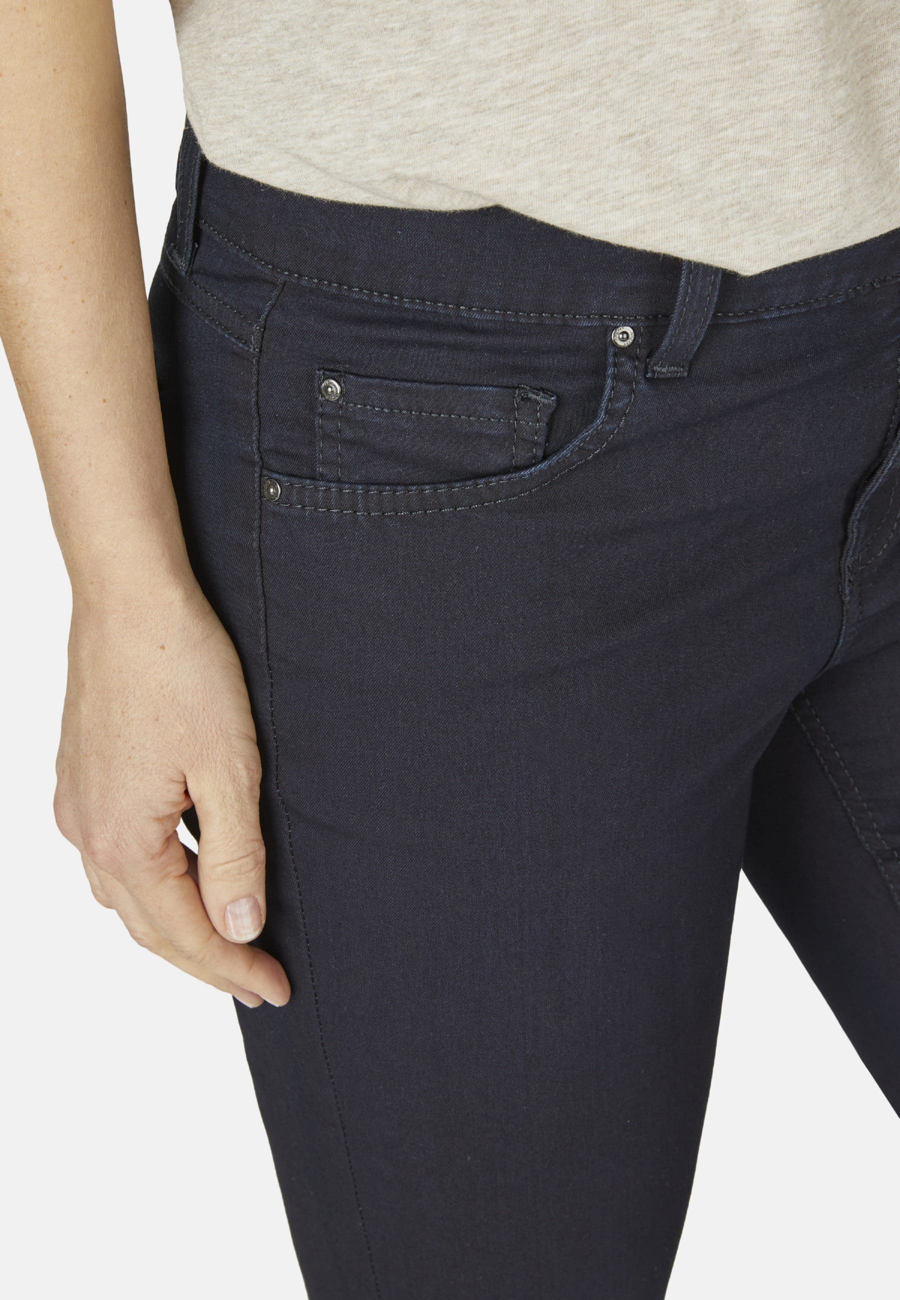 Stretch mit Slim-fit-Jeans Skinny Label-Applikationen Super mit dunkelblau Jeans cleanem ANGELS Denim