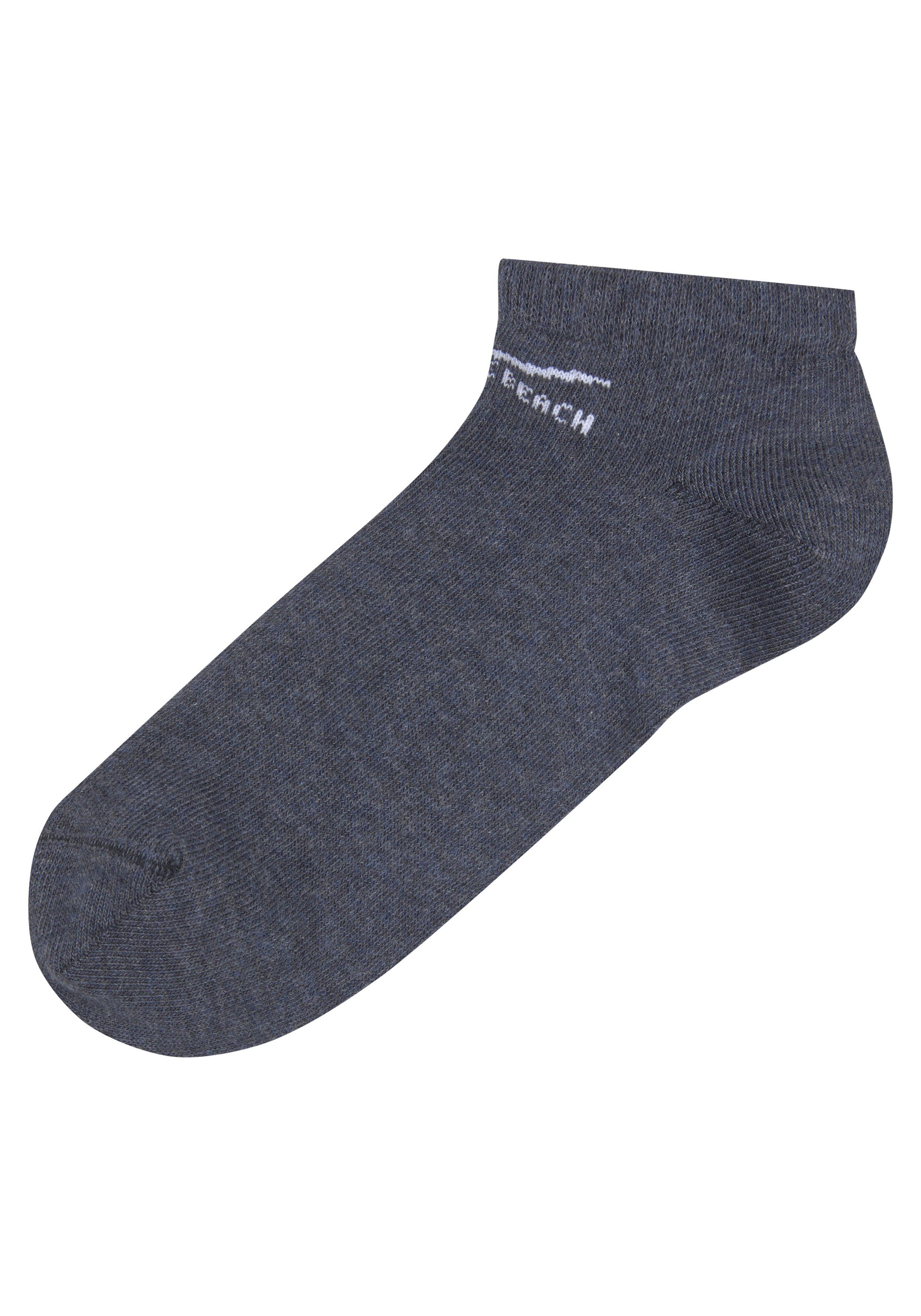 Venice Beach jeans-meliert Passform Sneakersocken perfekte jeans-meliert, 6-Paar) (Set, weiß, durch dunkel LYCRA-Anteil