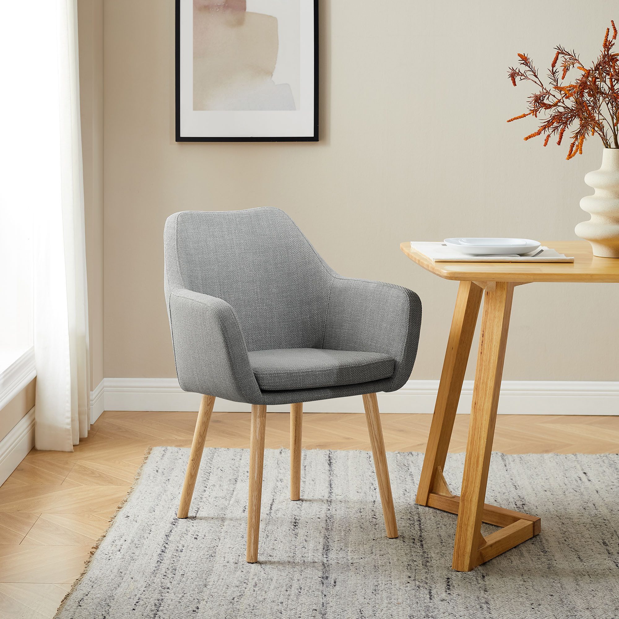 SalesFever Armlehnstuhl "Komfortabler Esszimmerstuhl mit Stil" () Stuhlbein günstig online kaufen