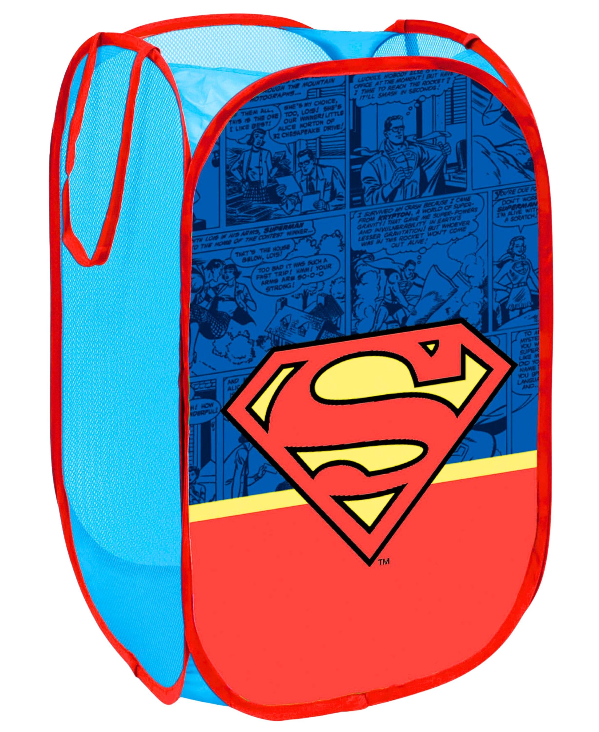 Superman Aufbewahrungskorb Superman-Logo, Kinder Pop-Up Korb - Spielzeugkorb Maße: 36x36x58 cm