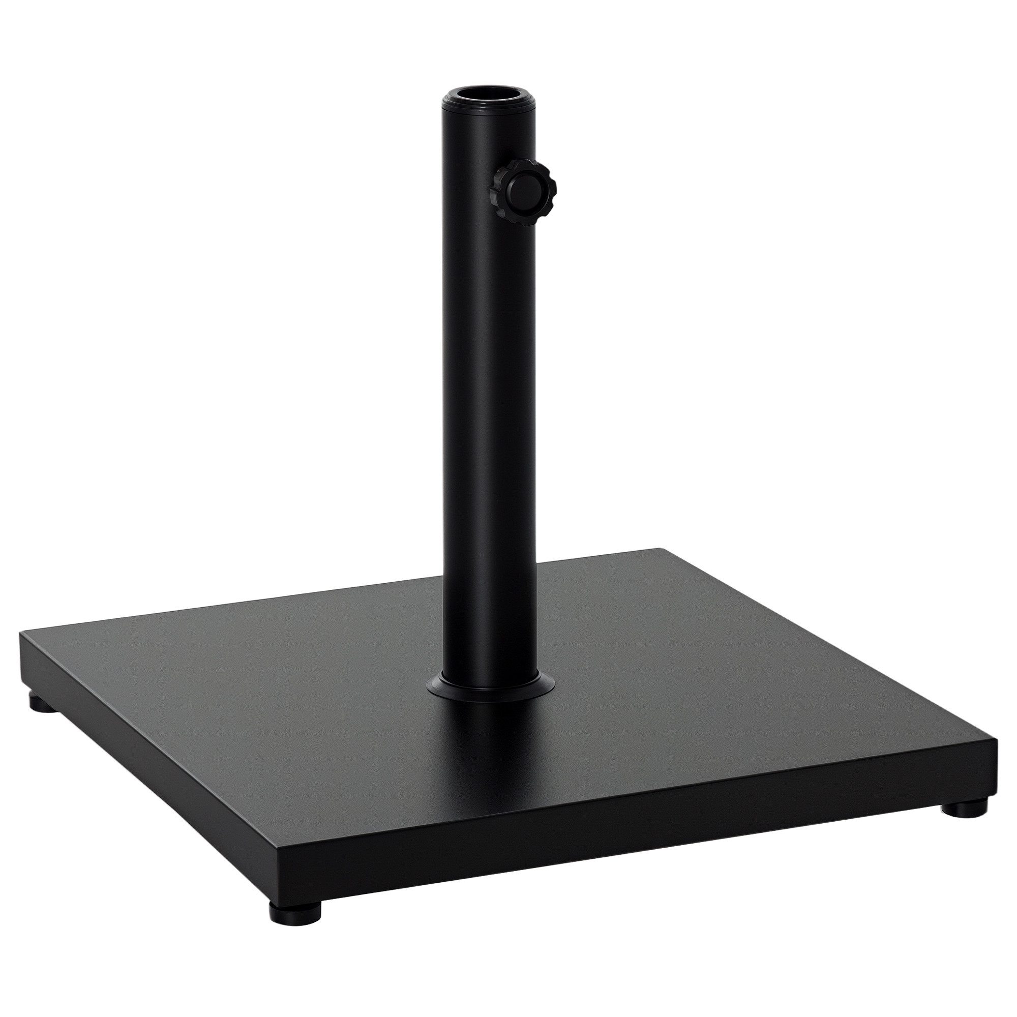 Outsunny Schirmständer Schirmhalter Regenschirm Base für Ø35 mm, Ø38 mm, Ø48 mm (Schirmständer, 1 St., Sonnenschirmständer), Beton, Metall, Schwarz, 45 x 45 x 39 cm