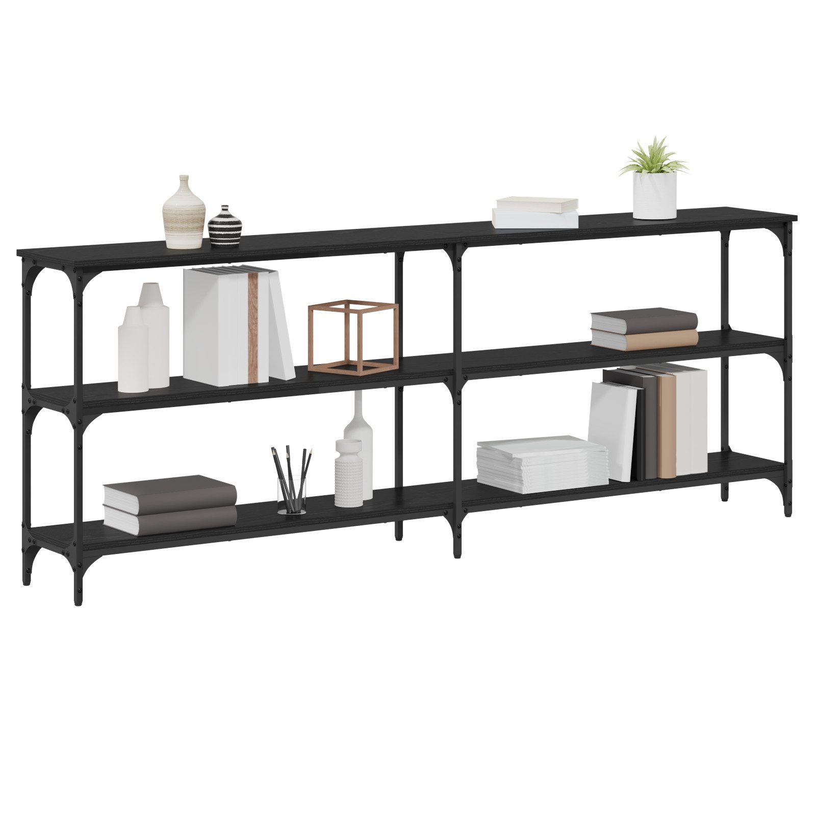 vidaXL Beistelltisch Konsoltisch Schwarzlärche 200x29x75 cm günstig online kaufen