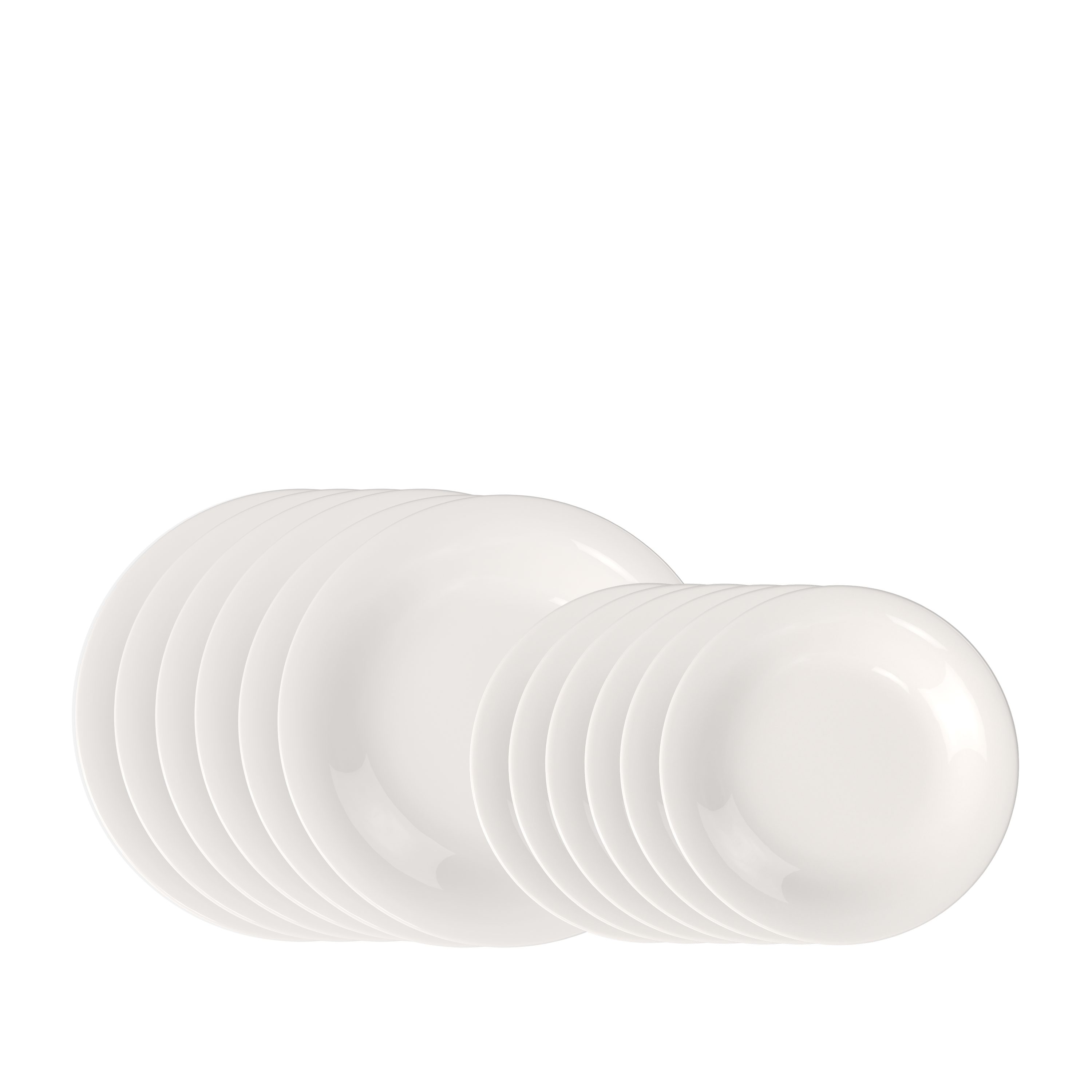 like. by Villeroy & Boch Teller-Set Essential Teller-Set (12-tlg), 6 Personen, Porzellan, Premium Porzellan