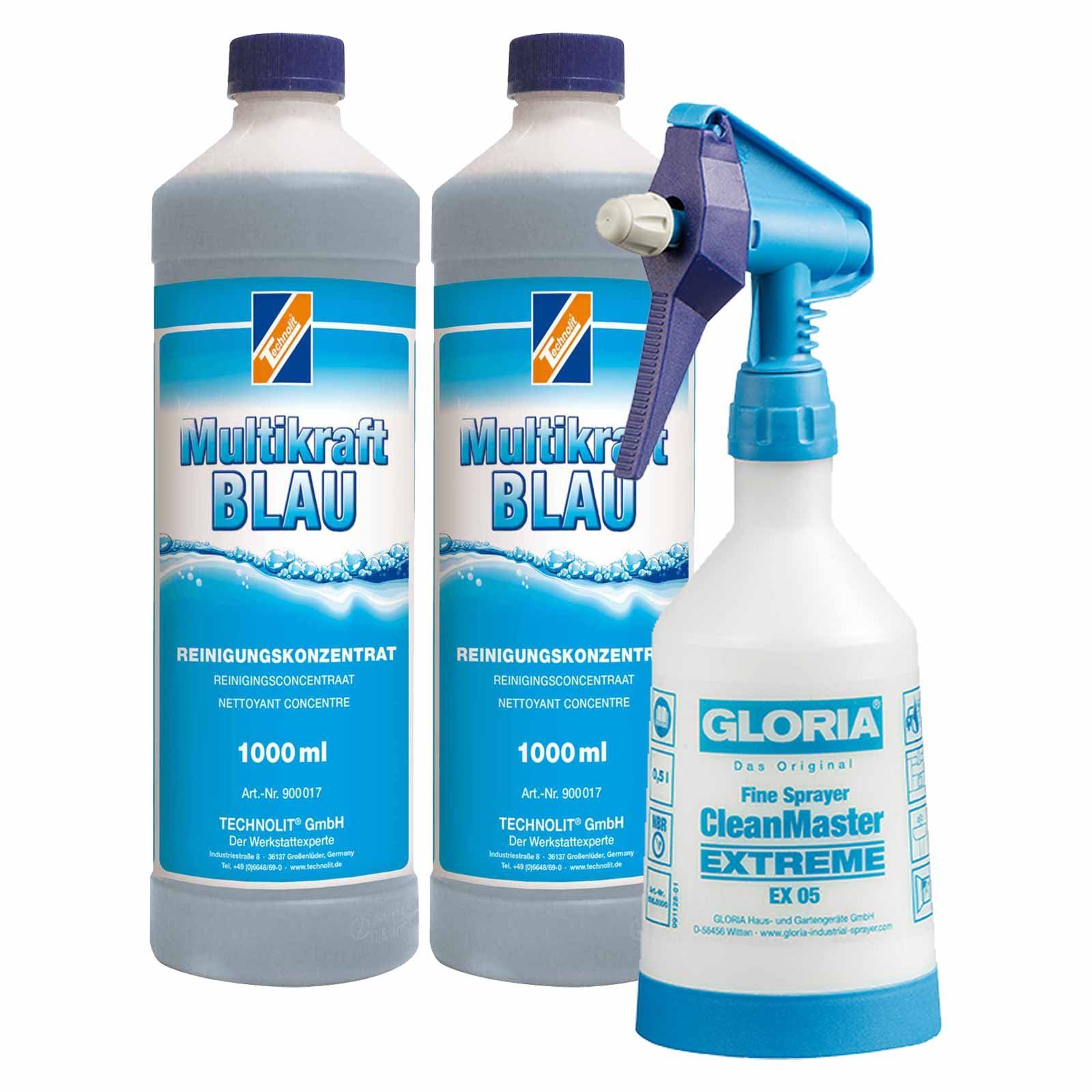 Multikraft Universalreiniger 2x 1L + Sprühflasche, Allzweckreiniger Universalreiniger