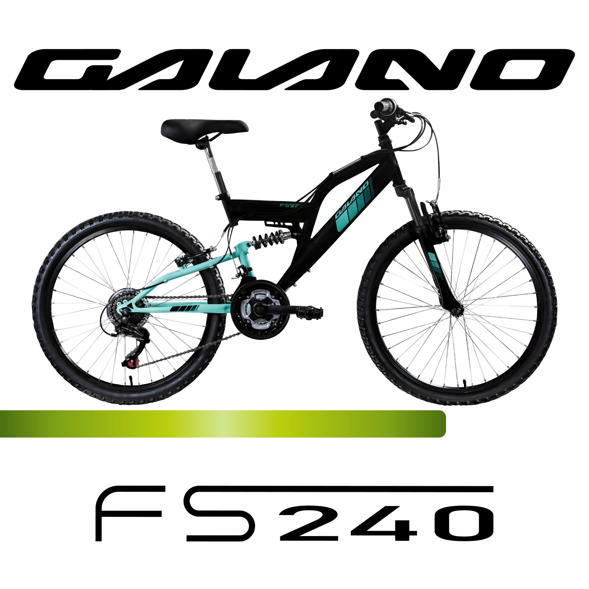 Galano Mountainbike FS240, 18 Gang Shimano Tourney Schaltwerk, Kettenschaltung, Jugendfahrrad 24 Zoll Mountainbike ab 8 Jahre 130 - 145 cm Fahrrad MTB