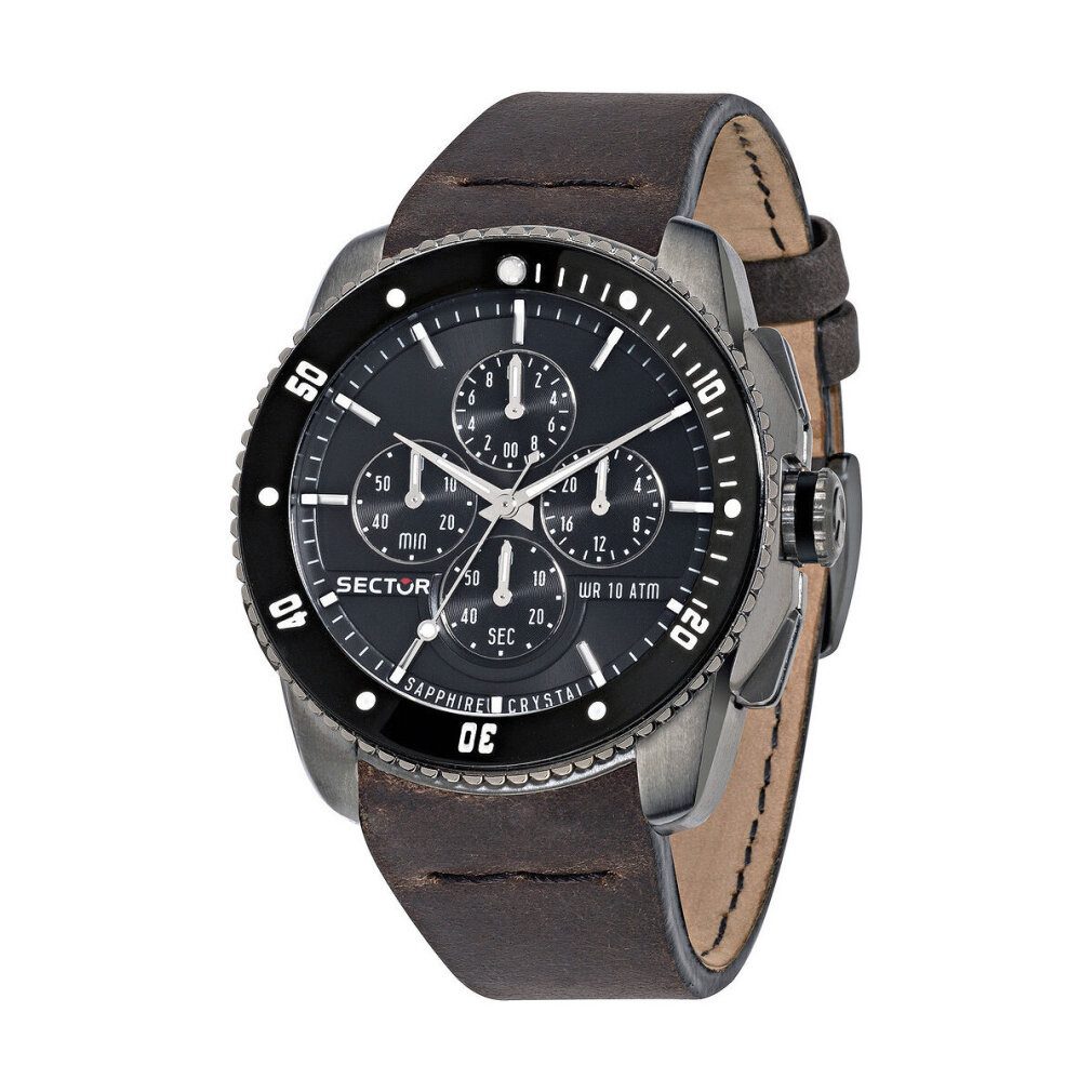 Sector Luxusuhr Herren Chronograph Quarz Uhr mit Leder Armband R3271903002