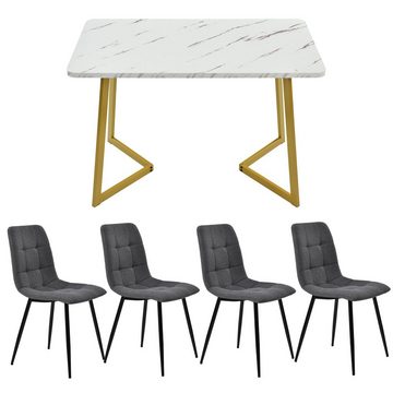 Celya Essgruppe 117cm Esstisch mit 4 Stühlen Set,Moderner Küchentisch Set, (Set, Tisch mit 4 Stuhlen)