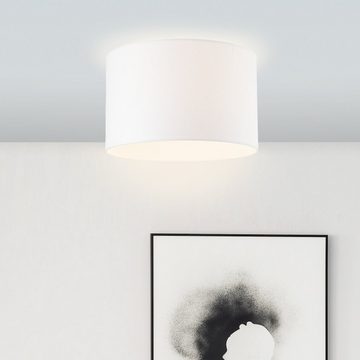 Lightbox Deckenleuchte, ohne Leuchtmittel, dekorative Deckenlampe, Textilschirm, 27,5 x 38 cm, E27, weiß