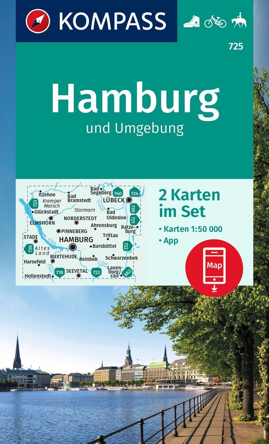 KOMPASS Wanderkarten-Set 725 Hamburg und Umgebung