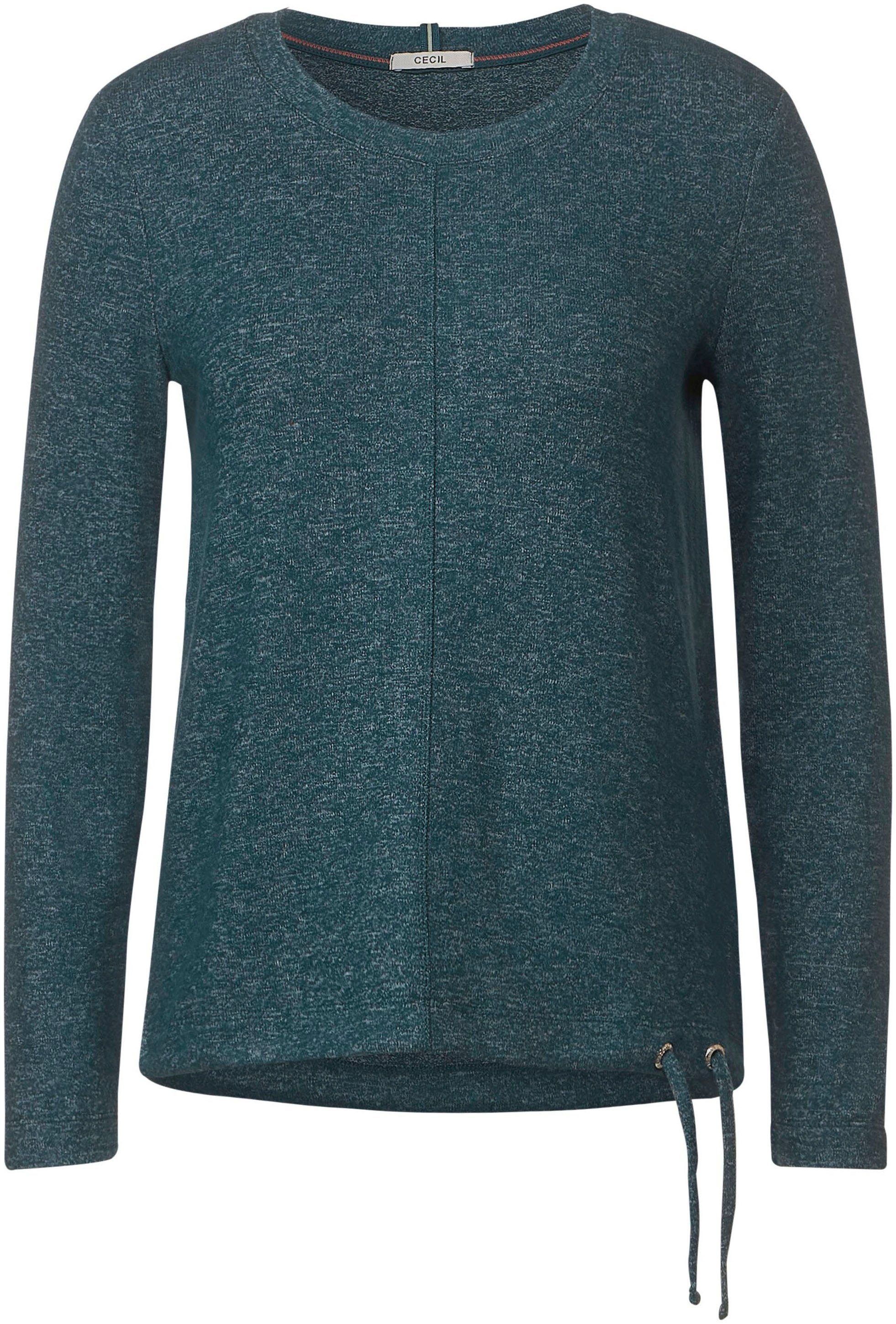 Cecil mel Sweater green Tunnelzugband im mit Saum