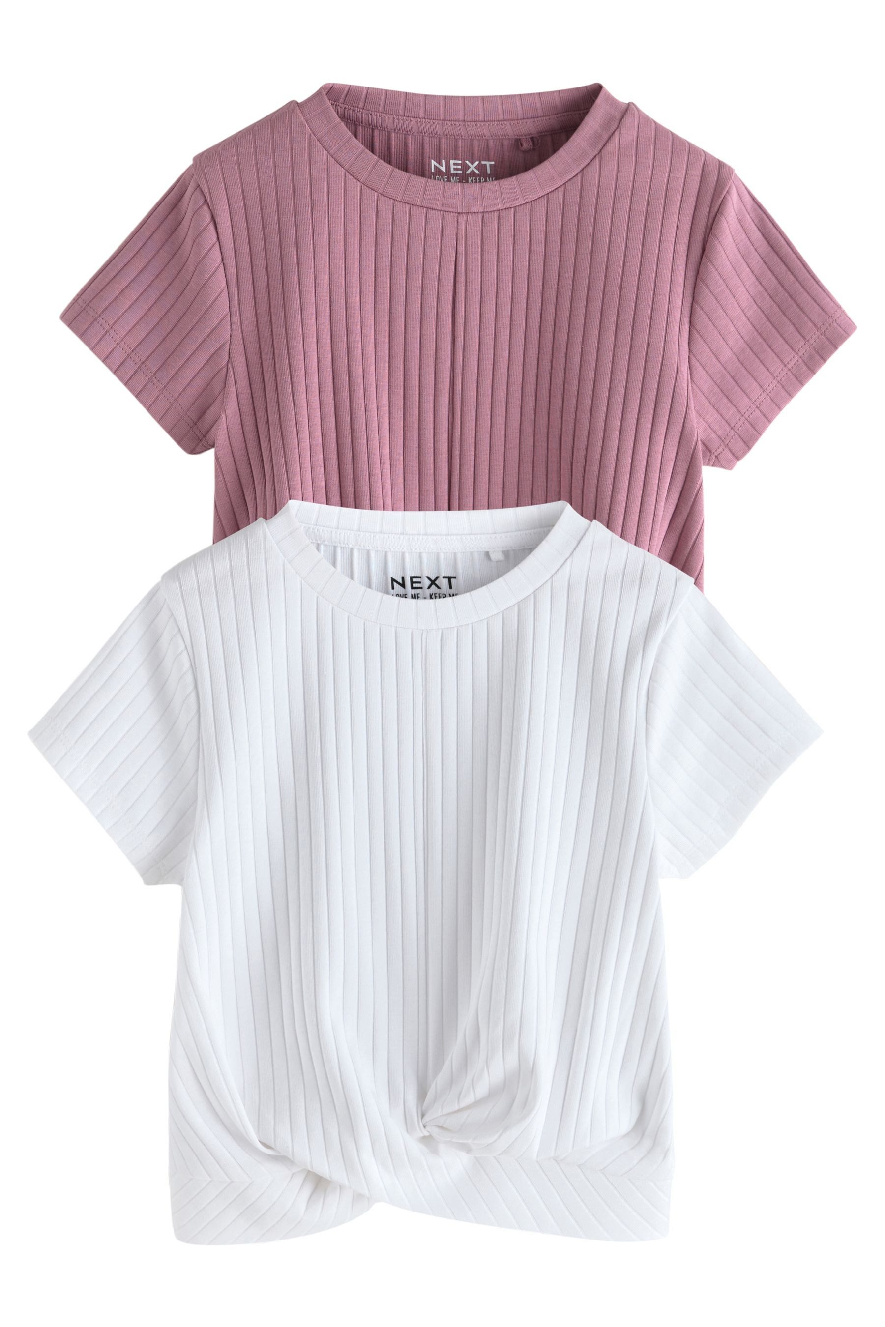 T-Shirt 2er-Pack gerippte T-Shirts mit Wickelausschnitt