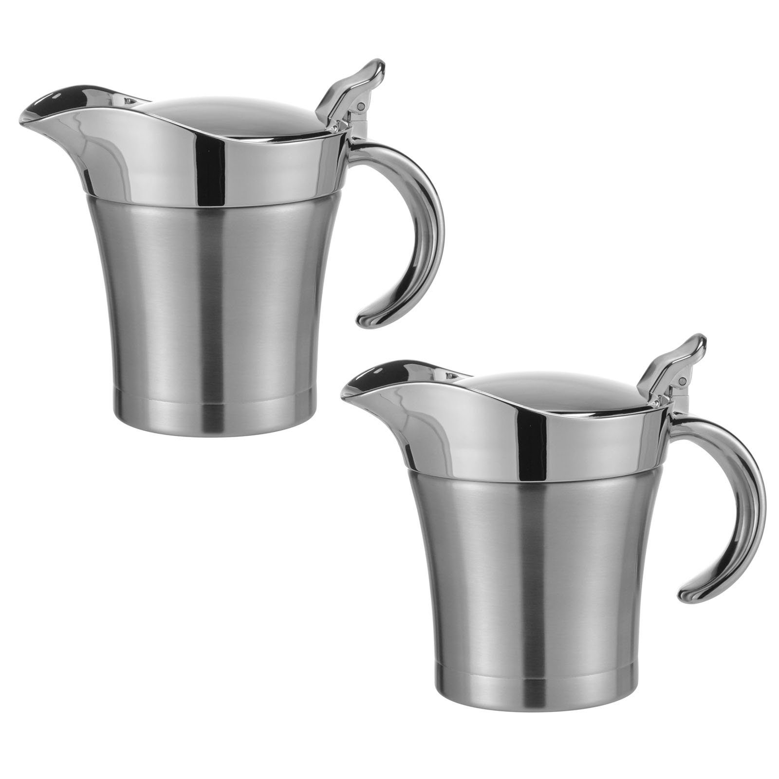 HAC24 Sauciere Soßenkanne Thermo-Sauciere Soßiere Soßenspender Soßenschüssel, Edelstahl, (Set, 2-tlg), 400 ml