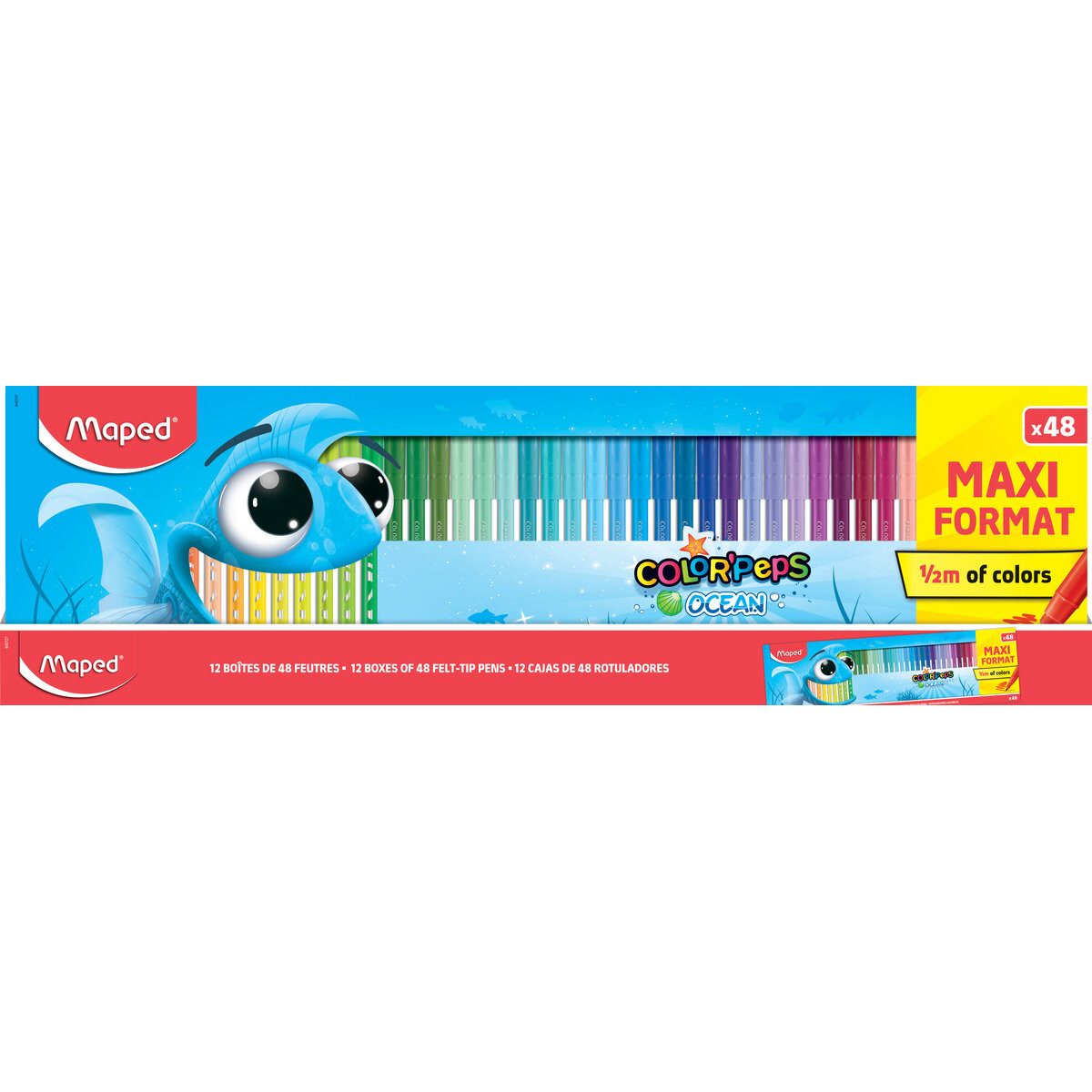 MAPED Filzstift Faserschreiber Color'Peps Ocean - 48er Kartonetui.