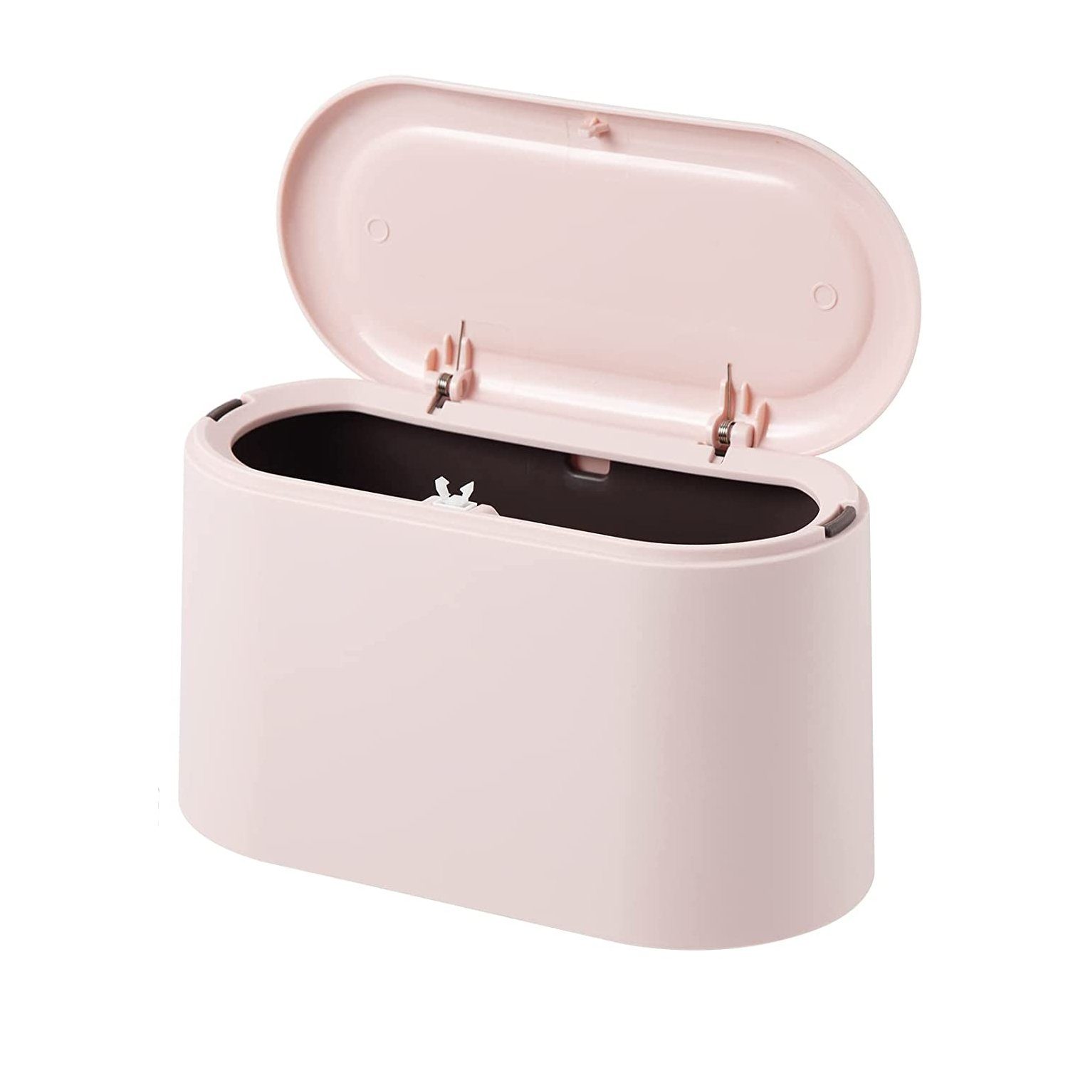 NUODWELL Mülleimer Tischmülleimer mit Aufpoppen Deckel, 2L Mini Mülleimer Klein, Plastik