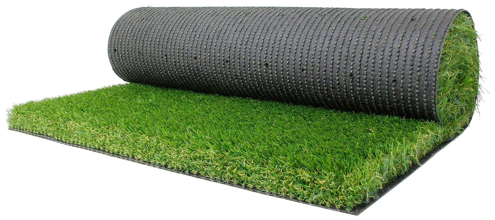 Primaflor-Ideen in Textil Kunstrasen MEGAN, Made in Netherlands, rechteckig, Höhe: 40 mm, natürliche Optik, mit Drainagefunktion, ideal für Balkon & Terrasse