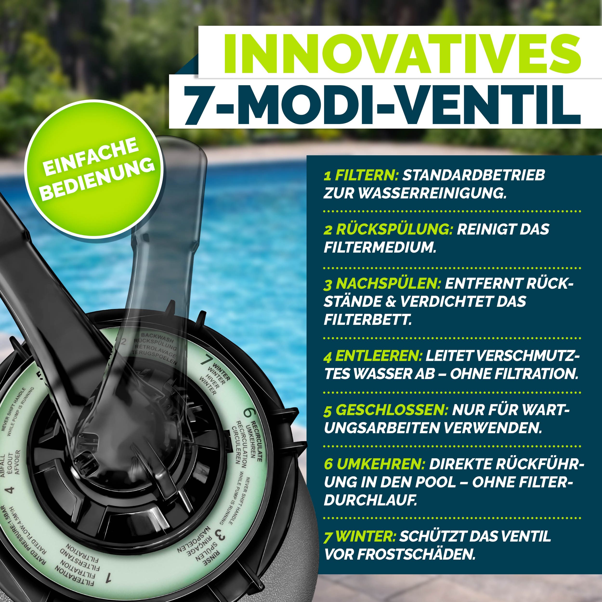 tillvex Sandfilteranlage 10 m³/h Filteranlage + 800g Filterbälle 7-Wege Ventil Poolfilter, Filterkessel mit Druckanzeige Sandfilter für Pool und Schwimmbecken