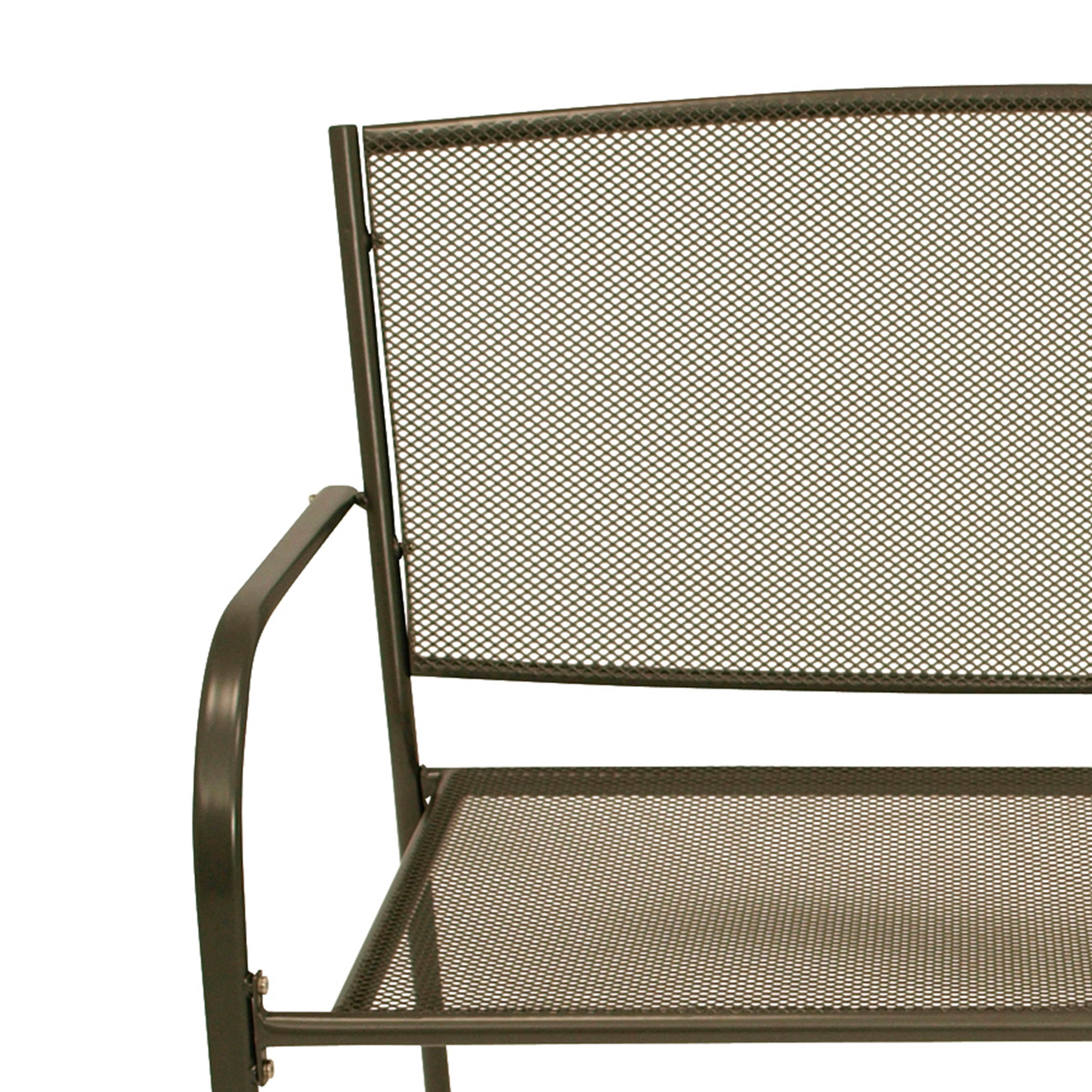 TPFGarden Gartenbank GLASGOW (Outdoor Bank - Holzbank 2-Sitzer - Stahlbank, Metallbank aus Streckmetall anthrazitgrau), Hochwertige Bank mit den Maßen (BxHxT): 110 x 88 x 59 cm