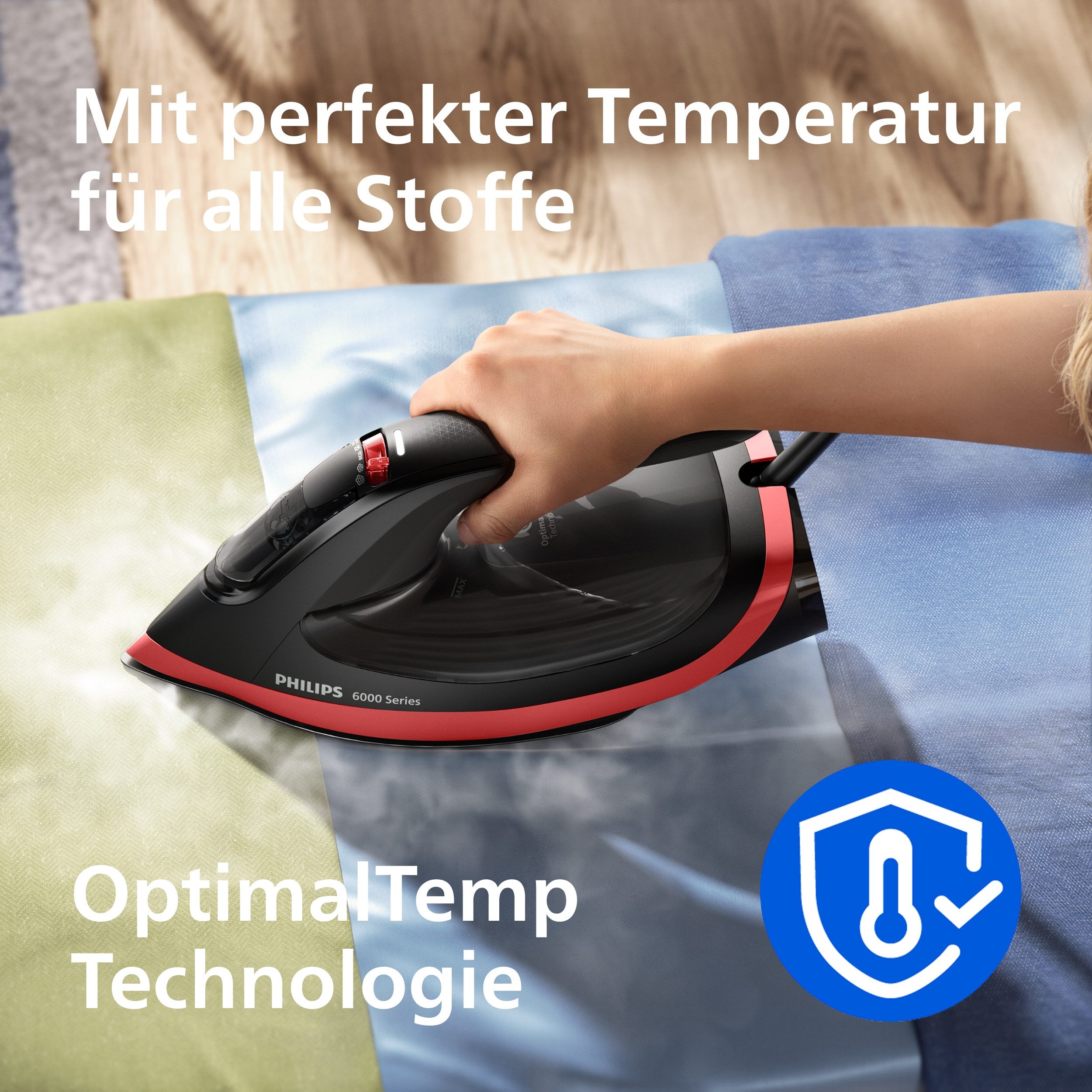 Philips Dampfbügeleisen DST6130/40 6000 Series, 2800 W, SteamGlide Plus, mit 300 ml Wassertank und 220 g Dampfstoß – Bild 2 von 5