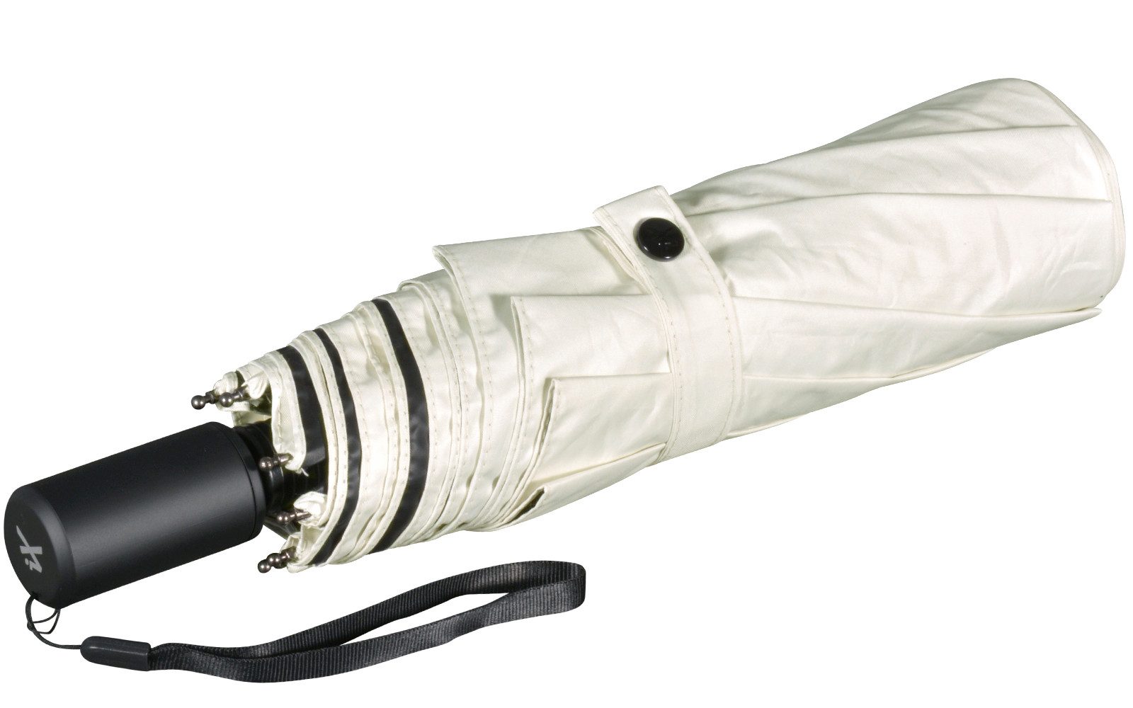 iX-brella Trekkingschirm XL Sonnen-Regenschirm mit UPF 50+, UV-Hitze-Schutz, mit Umhängetasche, mit Handöffner, innen schwarz
