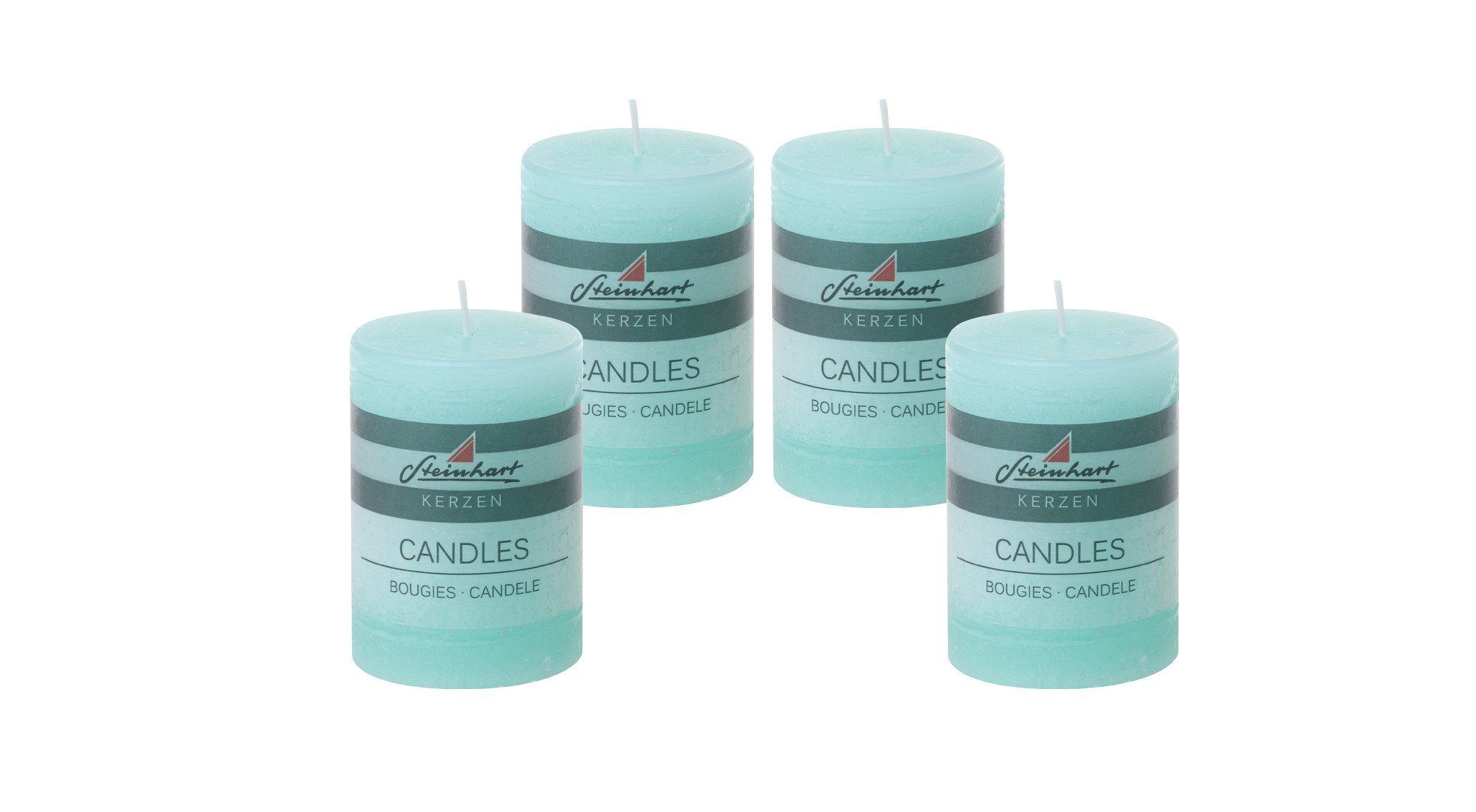 Steinhart Kerzen Adventskerze 4er Set Adventskranzkerzen "Raureif" Mint 80/58 mm