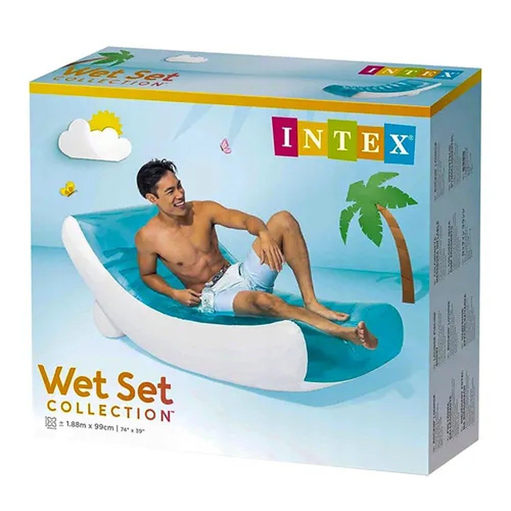 Intex Luftmatratze Wasserliege Poolliege Schwimmliege, (Spar-Set, 1-St., 191 x 99 cm ergonomisch), Ergonomisch, 2 Luftkammern, kippstabil, bis 100 kg