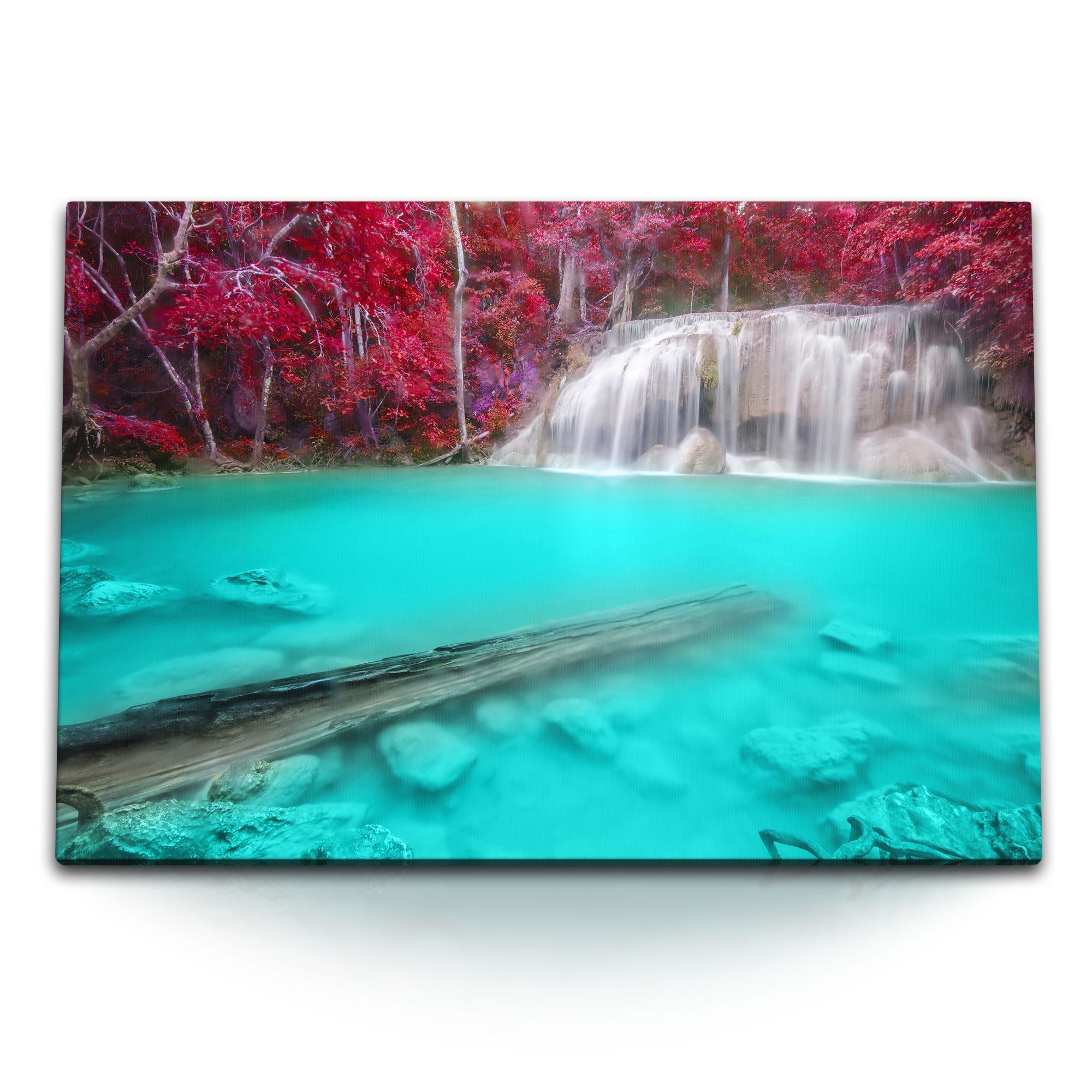 Leinwandbild 120x80cm Wandbild auf Leinwand Thailand Wasserfall Dschungel Exotisch