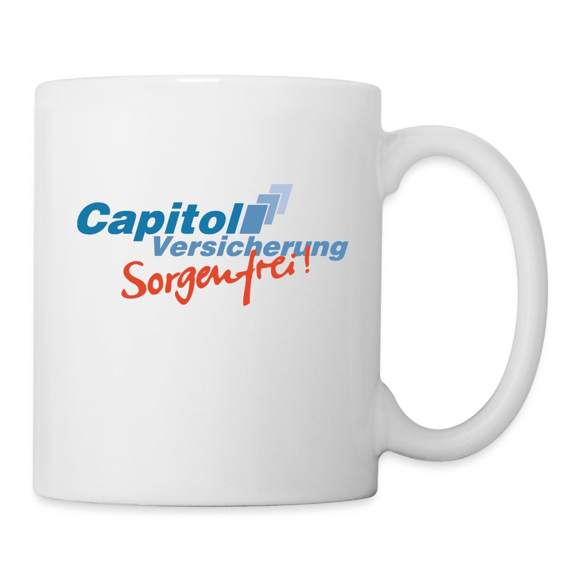 Spreadshirt Tasse Stromberg Capitol Versicherung Sorgenfrei Tasse, Keramik