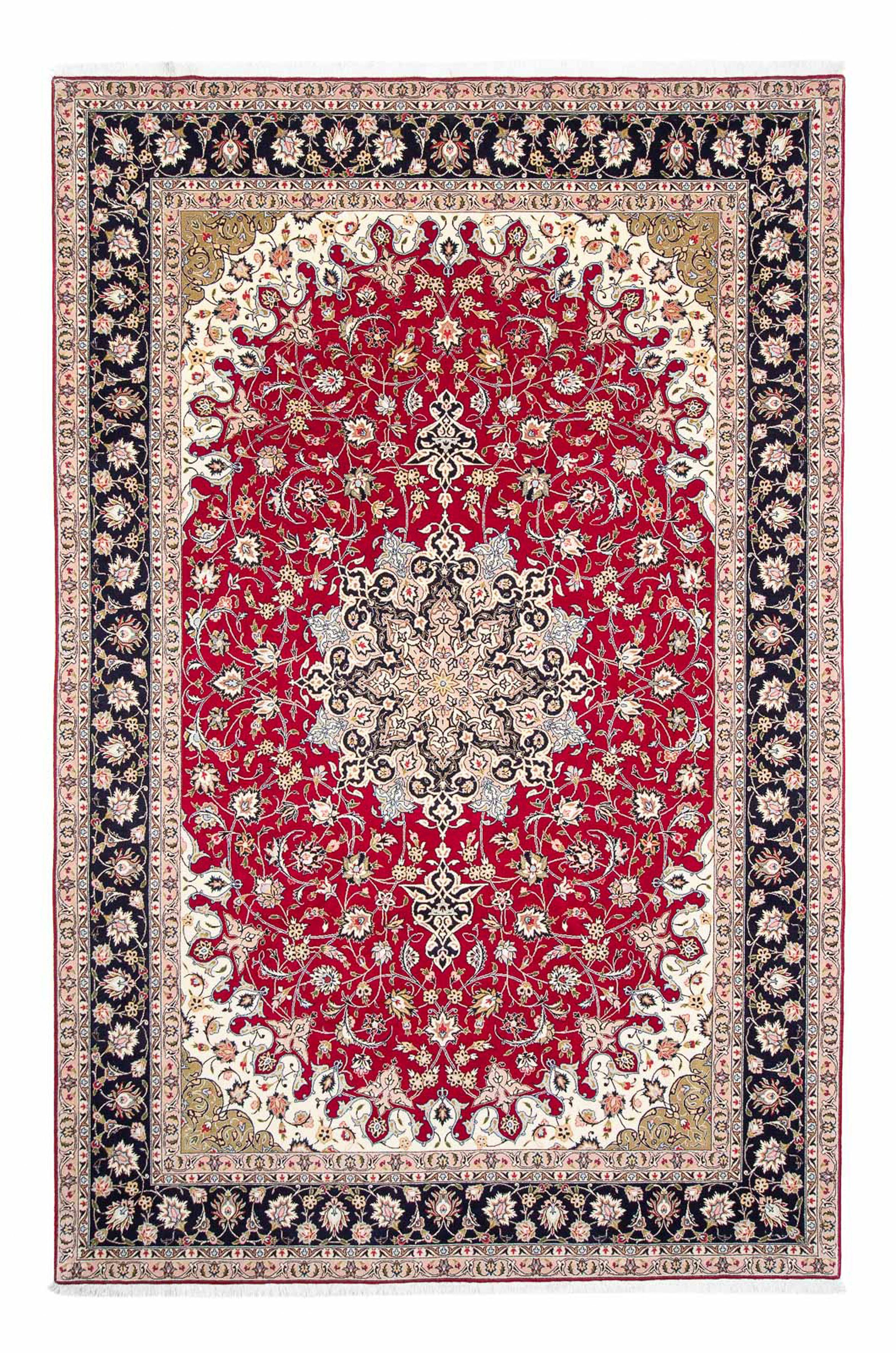 Orientteppich Perser - Royal Handgeknüpft, Höhe: - Zertifikat mit x Wohnzimmer, Täbriz 7 mm, - rechteckig, rot, cm - morgenland, 316 204 Einzelstück