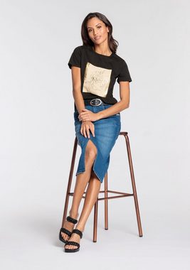 Laura Scott T-Shirt mit goldfarbenen Print - NEUE KOLLEKTION
