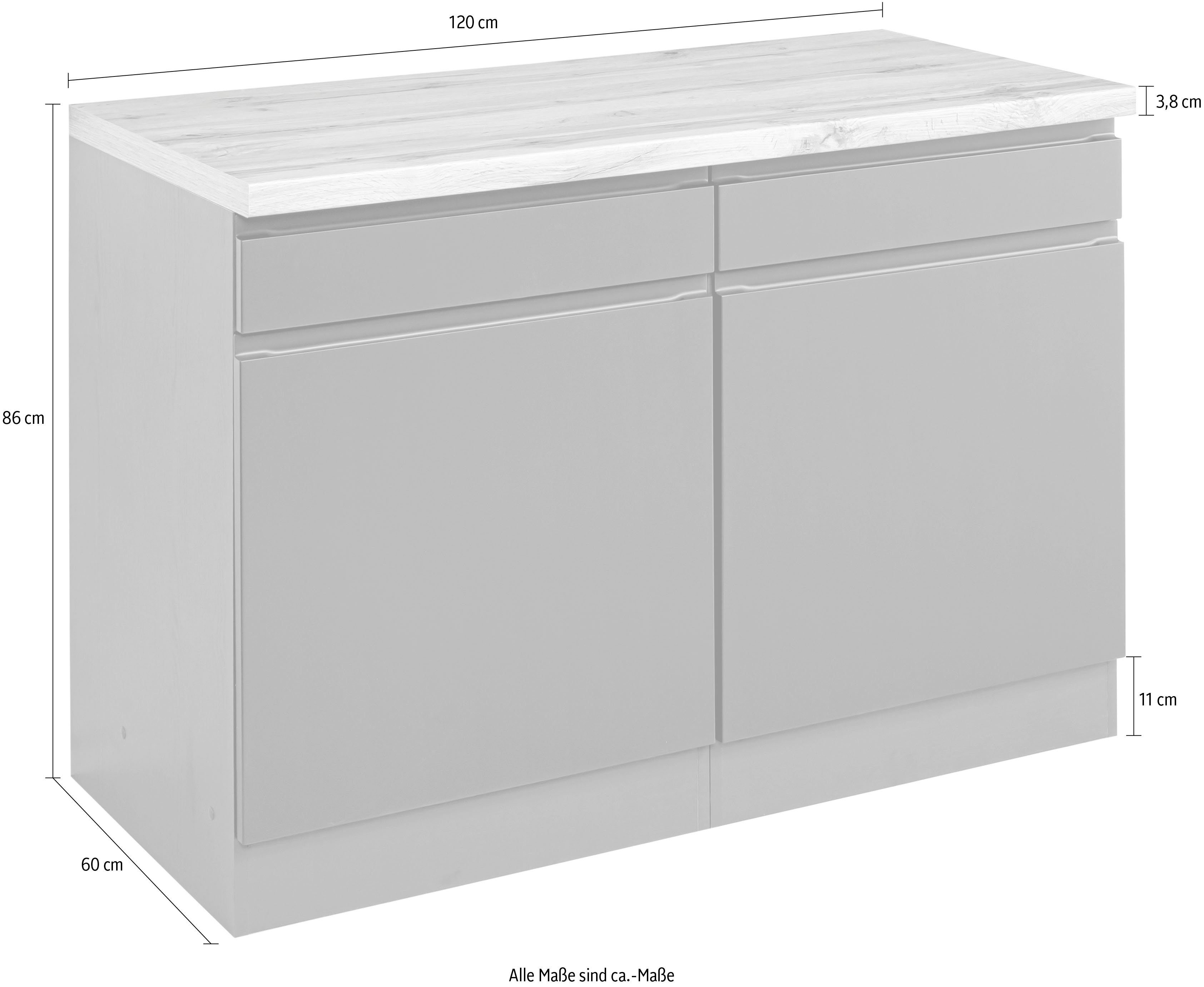 HELD MÖBEL Stauraum, 120 cm | breit, hochwertige wotaneiche Bruneck MDF-Fronten >>Bruneck<< für wotaneiche/weiß viel Unterschrank