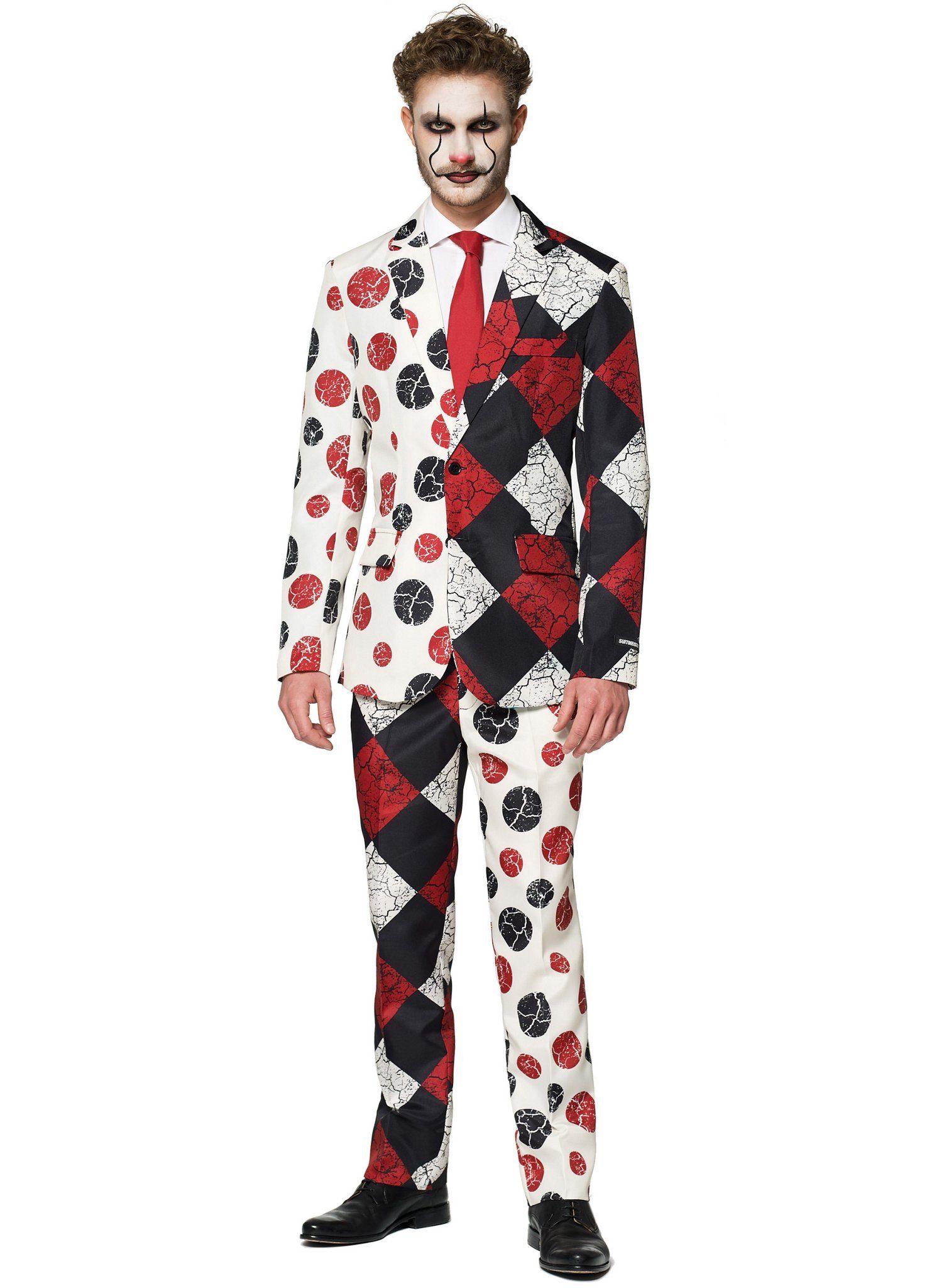 Opposuits Partyanzug SuitMeister Vintage Clown, Clown geht auch in cool: Herrenanzug im Retro-Zirkus-Look