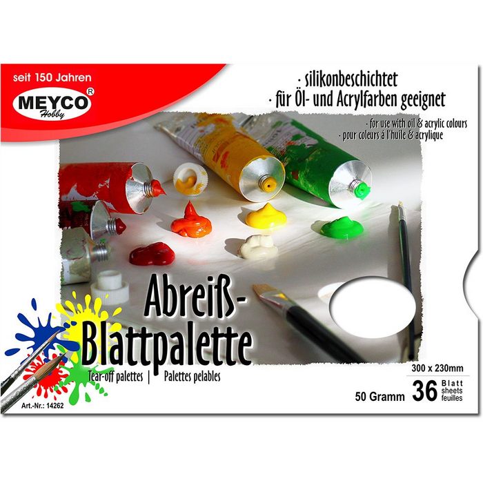 MEYCO Hobby Malpalette Papier-Abreißpalette 36 Blatt 50g 30 x 23 cm AR9986