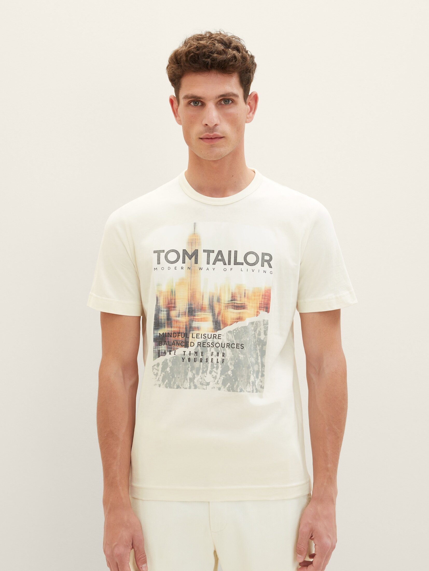 TOM TAILOR T-Shirt T-Shirt mit Fotoprint vintage beige | T-Shirts