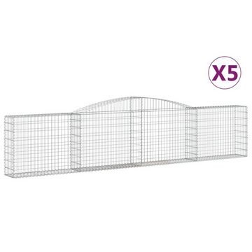 vidaXL Blumentopf Gabionen mit Hochbogen 5 Stk. 400x30x80/100cm Verzinktes Eisen (5 St)