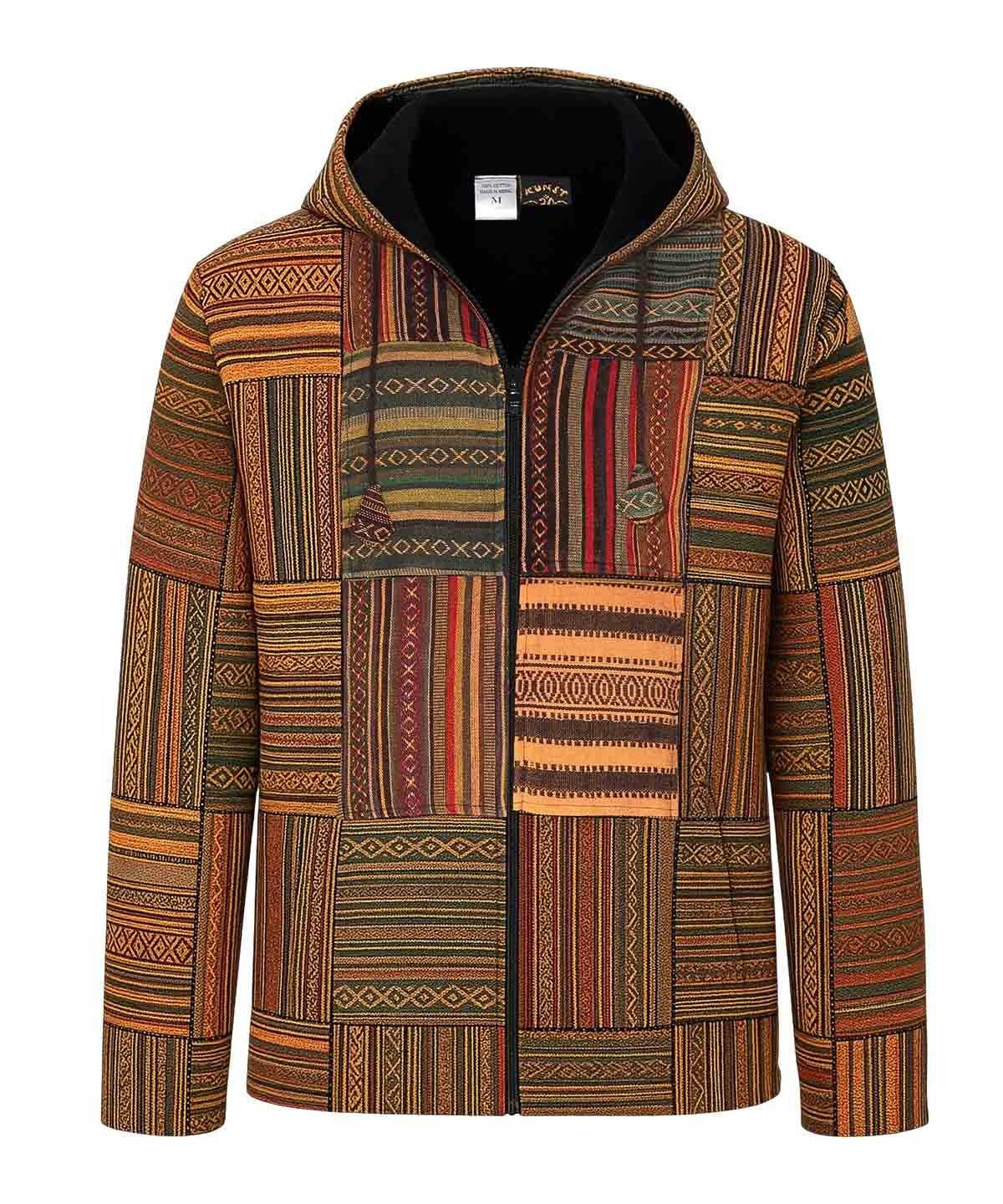 KUNST UND MAGIE Blouson KUNST&MAGIE Baja Jerga Unisex Patchwork Hoodie+Kapuze Jacke