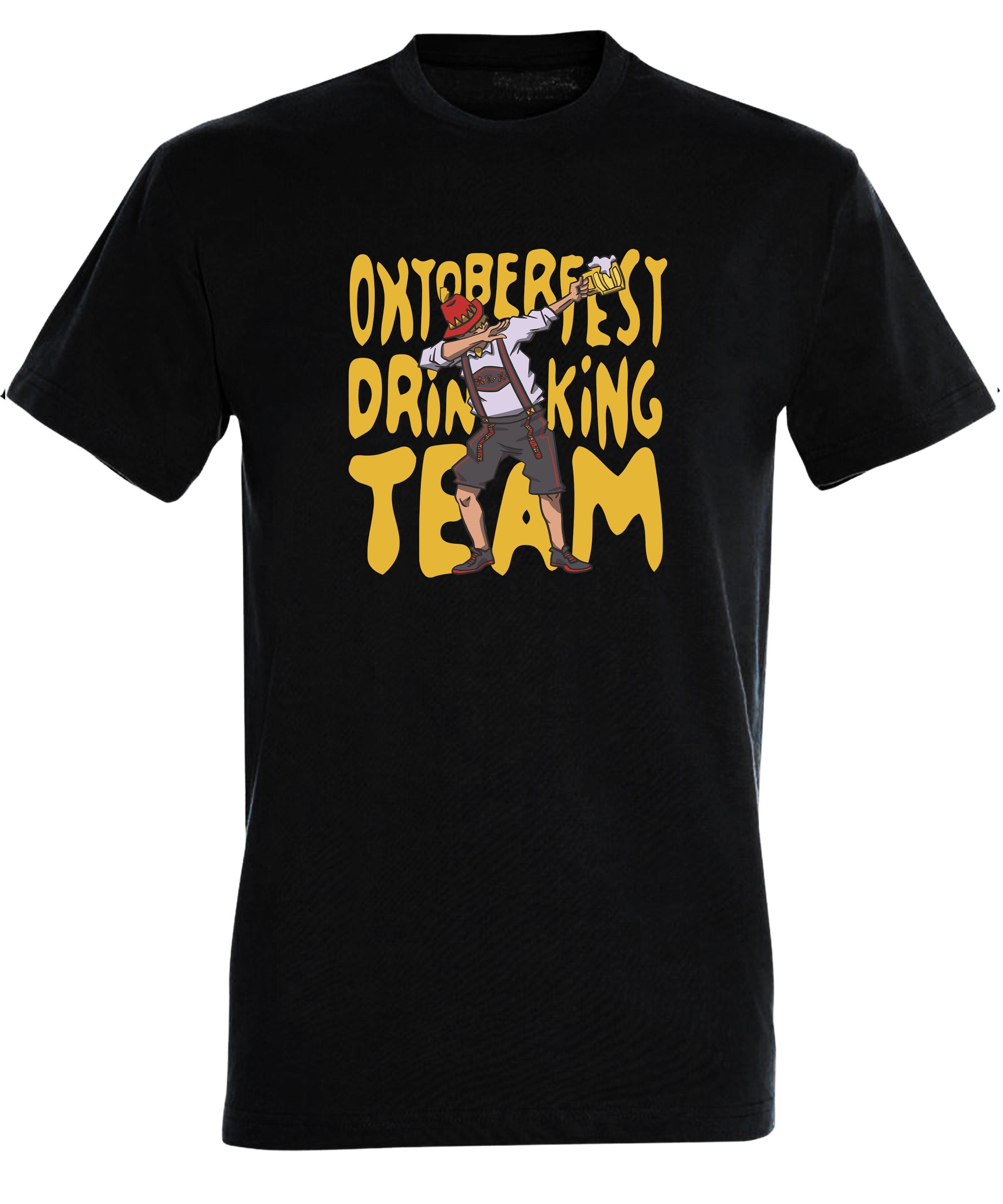 Oktoberfest Shirt MyDesign24 Regular i305 Fun Aufdruck T-Shirt T-Shirt - Baumwollshirt Herren Drinking mit Print schwarz Team Fit,