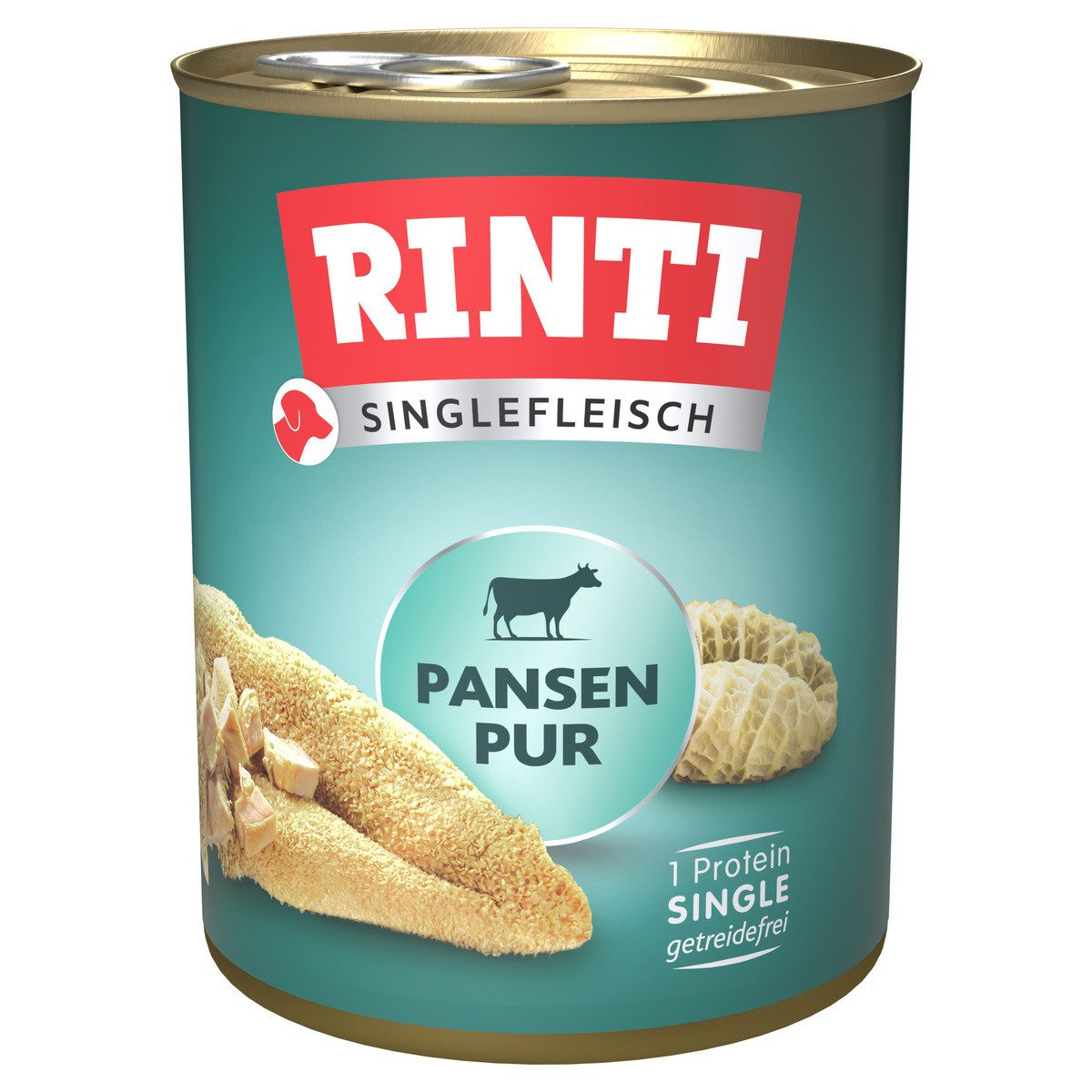 Rinti Singlefleisch Pansen Pur 800 g - 6 Stück, Nassfutter für: Hund