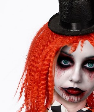 Karneval-Klamotten Zombie-Kostüm Clownsperücke Horror Clown Perücke rot, Halloween Perücke in auffälligem Rot Pierrot